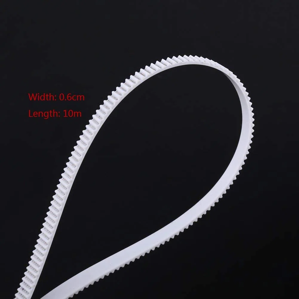 10m 6mm Szerokość Paska Rozrządu Gt2 6mm Stalowy Rdzeń Pasek Rozrządu do Drukarki 3d Biały 2gt6 Otwarty Koniec Materiał Pu ze Stalowym Rdzeniem Akcesoria do Drukarki 3d