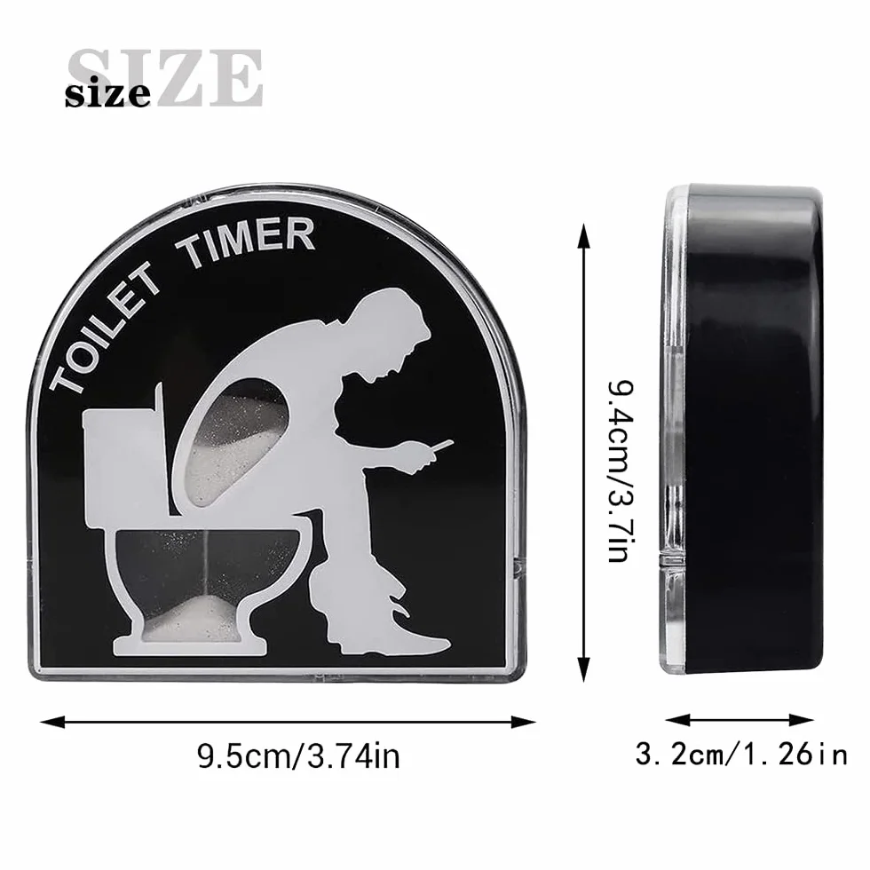 Klepsydra timer toaletowy 5 minut czarny 9.5x3.2x9.4cm