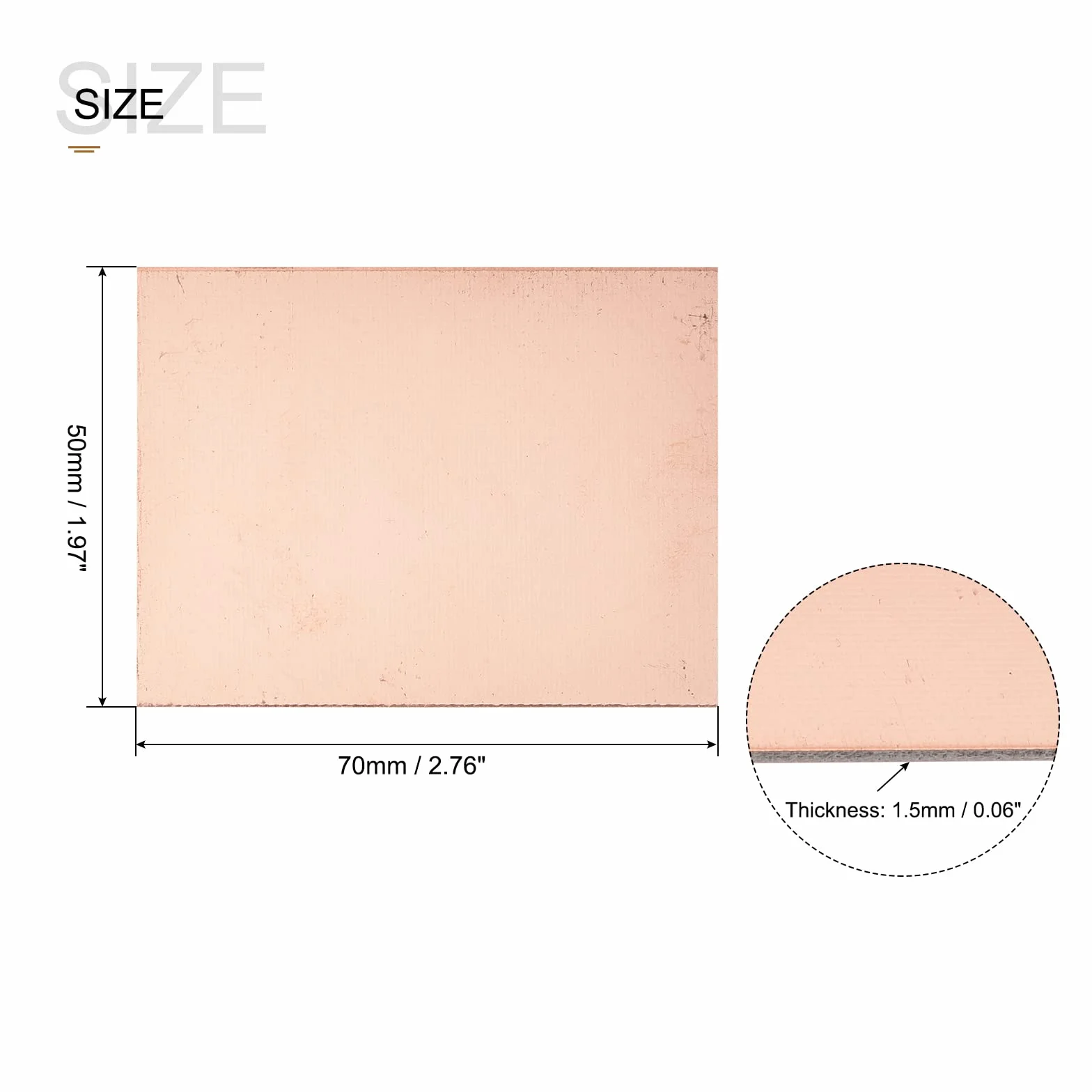sourcing map 10 sztuk płytek z powłoką miedzianą PCB laminowana 70 mm x 50 mm x 1,5 mm FR4 włókno szklane jednostronne do projektów obwodowych