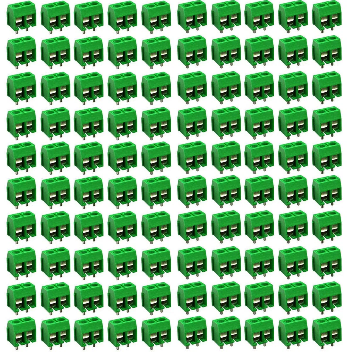 RUNCCI-YUN 100PCS300V10A 5mm Pitch PCB Mount Screw Terminal Block