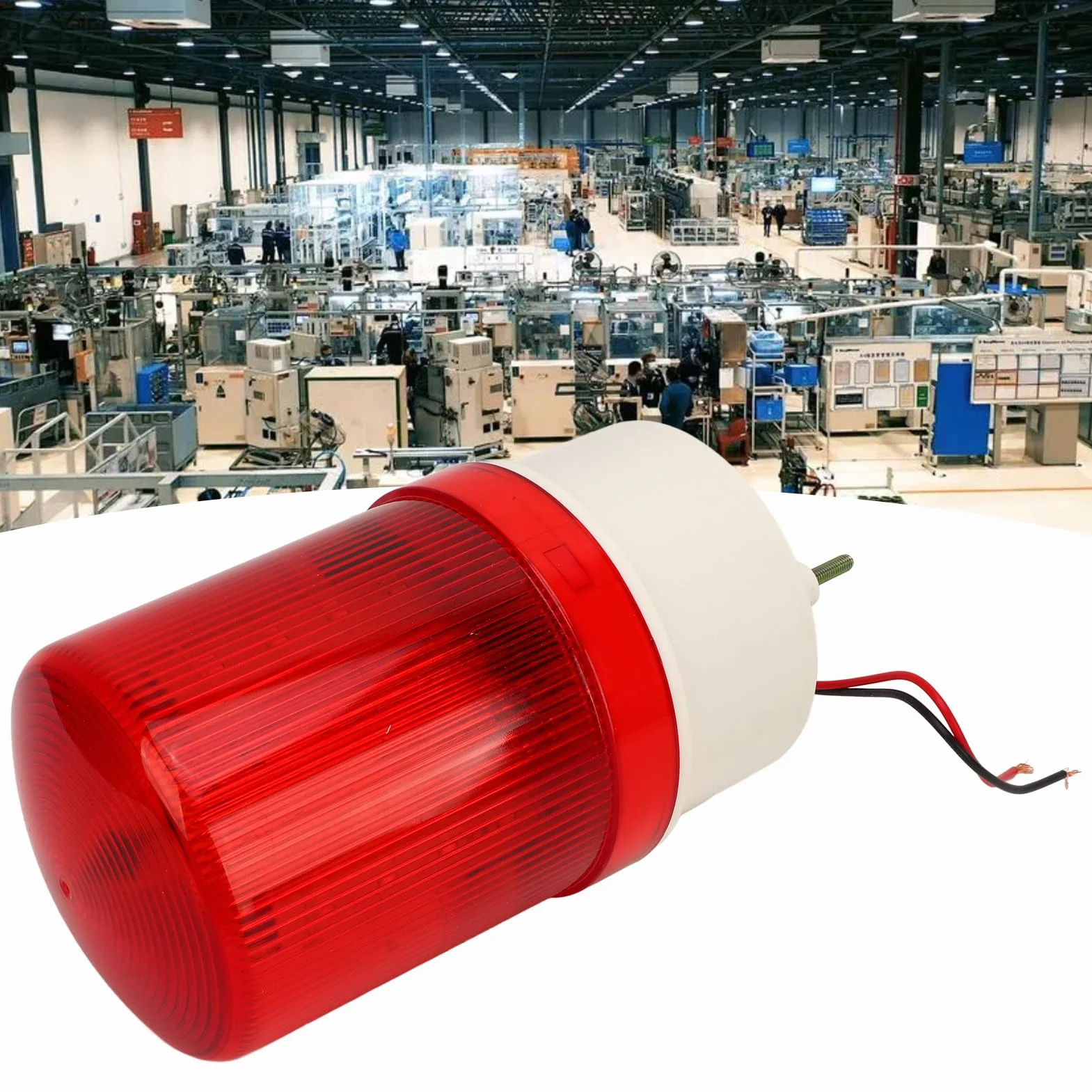 Przemysłowe światła Ostrzegawcze LED Strobe Beacon 120dB Czerwona Obrotowa o Dużej Głośności AC110V-120V z Brzęczykiem 90dB (24V)