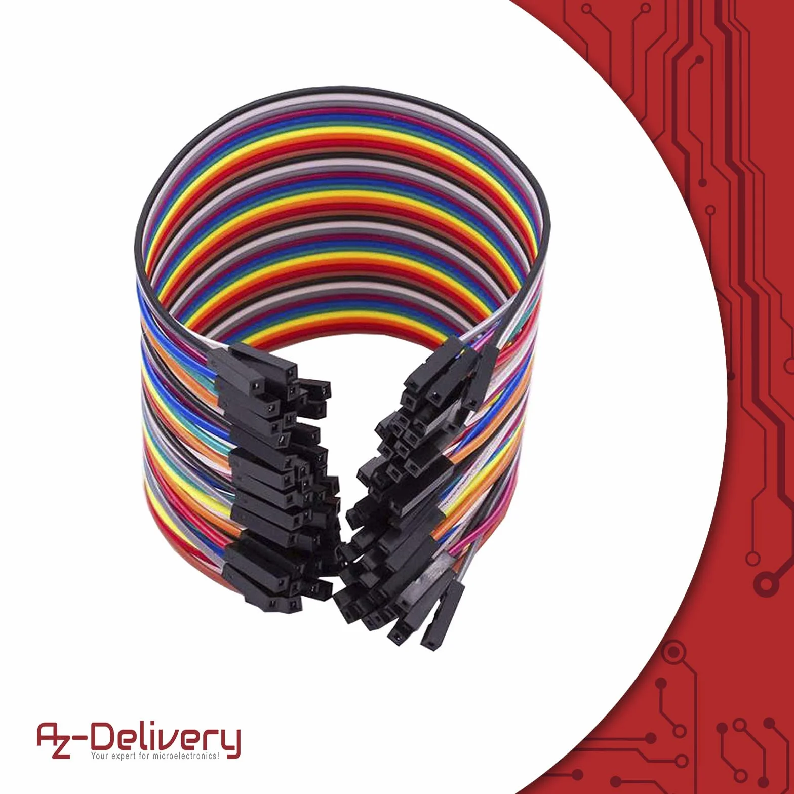 AZDelivery 5 x Przewód połączeniowy 20 cm F2M żeński do męskiego kompatybilny z Arduino i Raspberry Pi