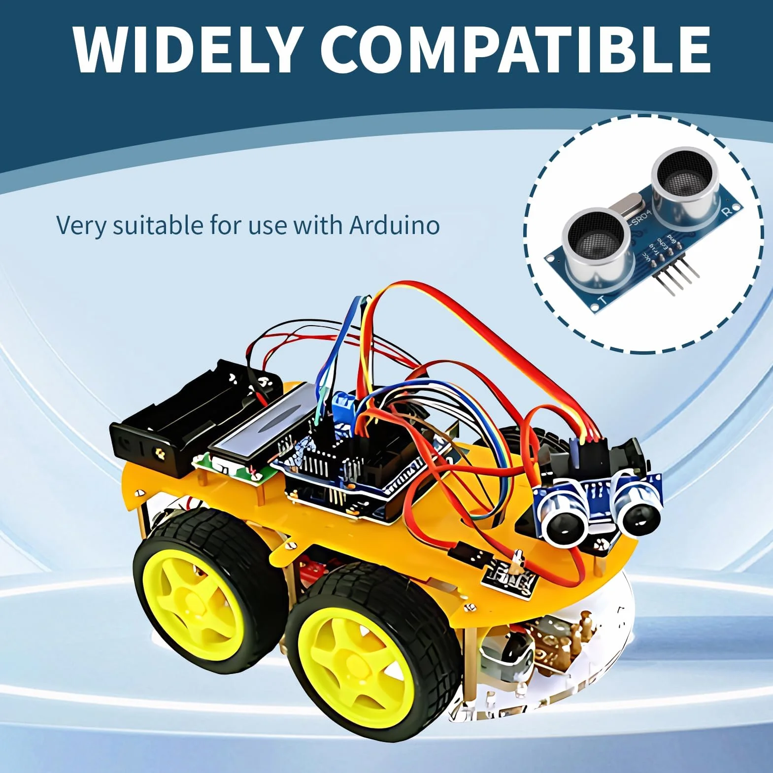 5 sztuk HC-SR04 ultradźwiękowy czujnik odległości, czujnik ultradźwiękowy, moduł pomiarowy kompatybilny z Arduino, do projektów pomiarowych i zastosowań DIY