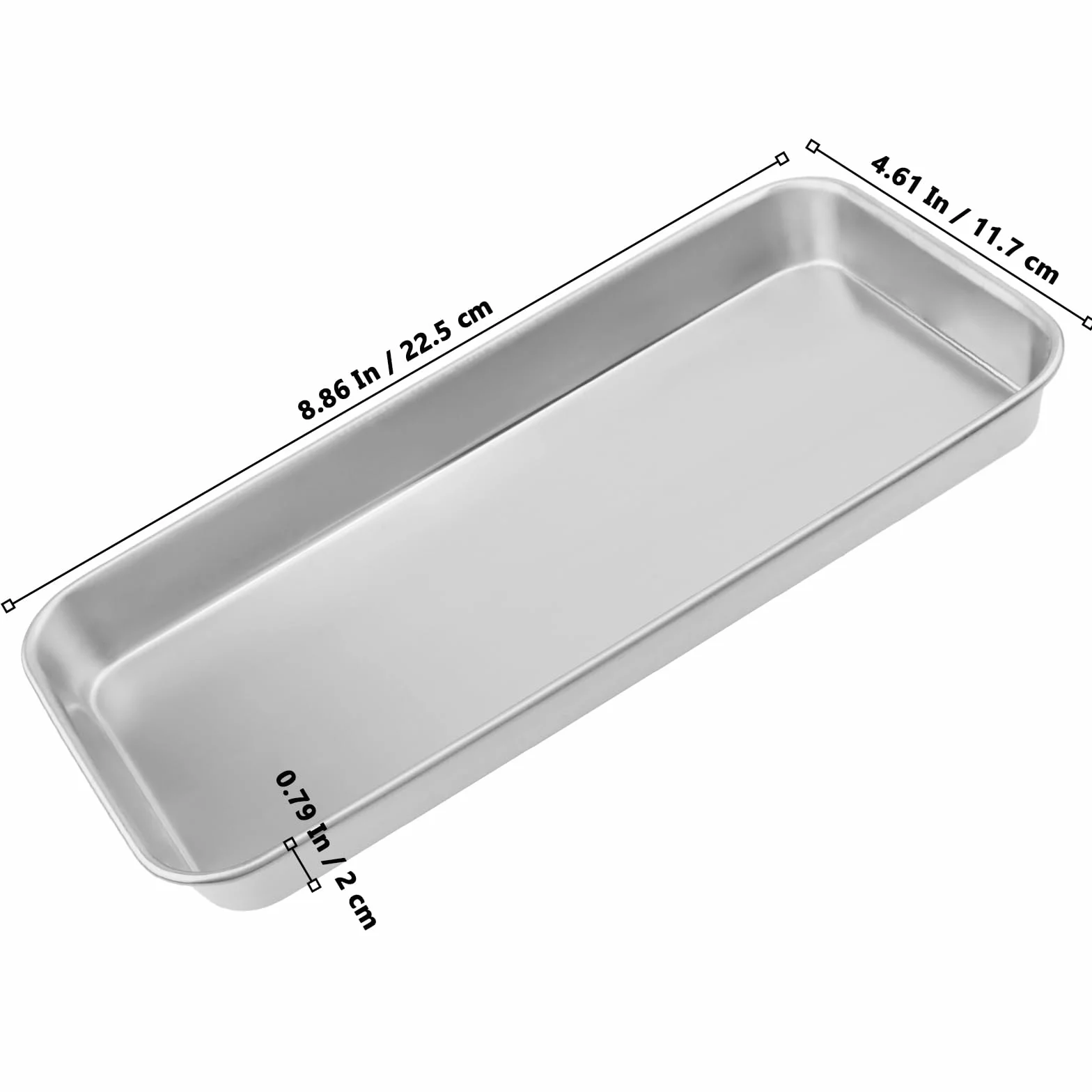 Taca na instrumenty, 10 sztuk, 22,5 x 11,7 x 2 cm, ma?a taca laboratoryjna, prostok?tna taca ze stali nierdzewnej, przydatne narz?dzia, do zastosowania w laboratoriach, szpitalach, kolor