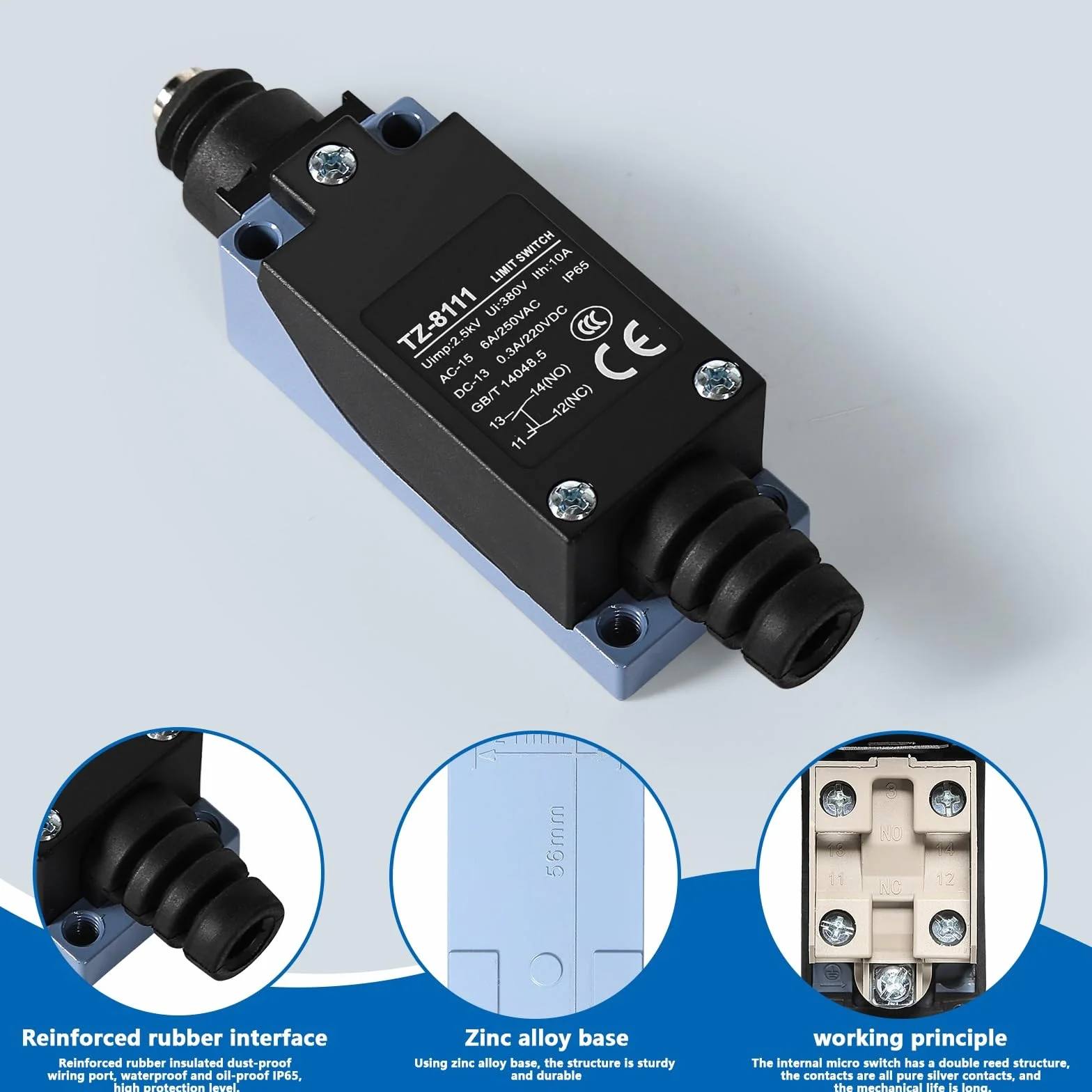 DEWIN TZ-8111 wyłącznik krańcowy samonastawny AC250V 6A