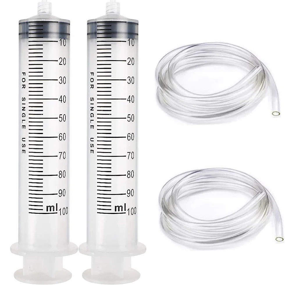 Gebildet 2 szt. strzykawek 100 ml z tubką 1 m, duża plastikowa strzykawka do laboratoriów naukowych