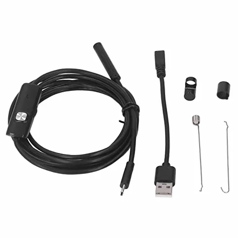 Kamera Inspekcyjna, Endoskop Przemysłowy USB, Kąt Widzenia 70° z 6 Diodami LED, Kamera Inspekcyjna do Rur z sondą 7 Mm, Piksel 0.3 MP, IP67, Boroskopy (1M)