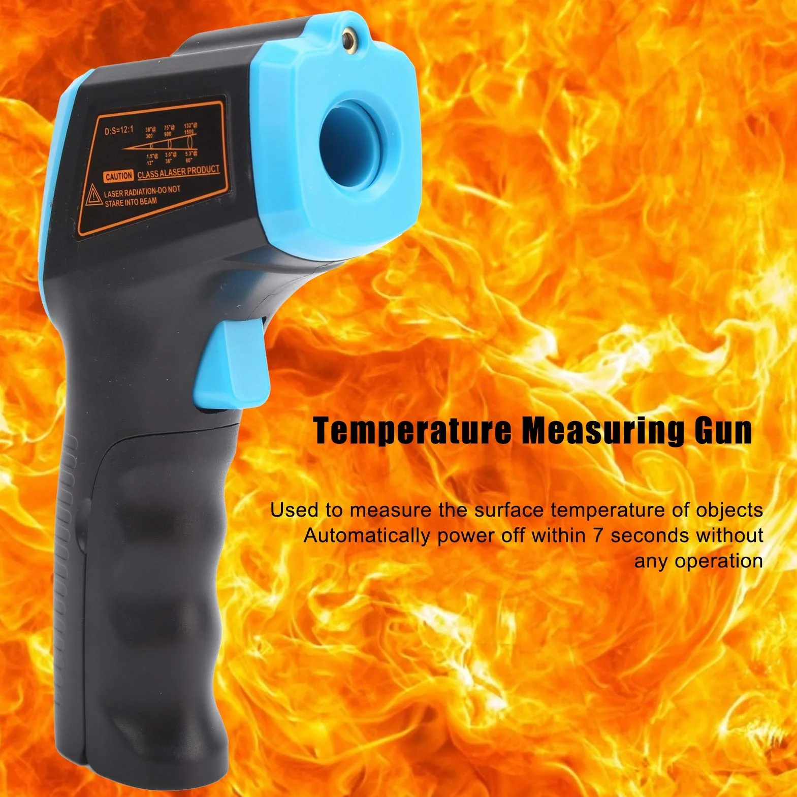 Termometr na podczerwień Gm320S pistolet termiczny z wyświetlaczem LCD -50 do 600°C niebieski