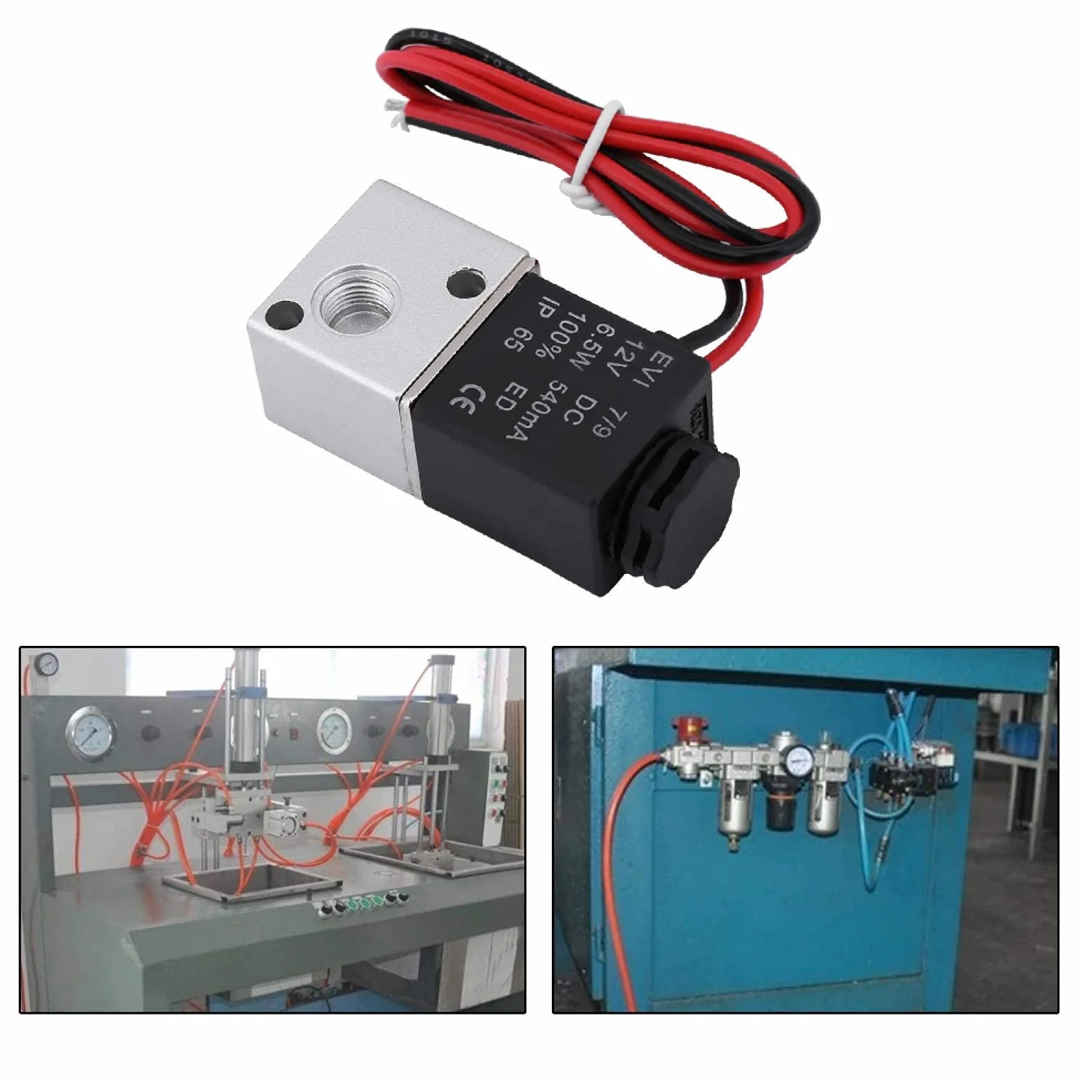 Elektrozawór powietrza 3V1-06 DC24V 1/8" 3-drożny 2-pozycyjny BSP normalnie zamknięty