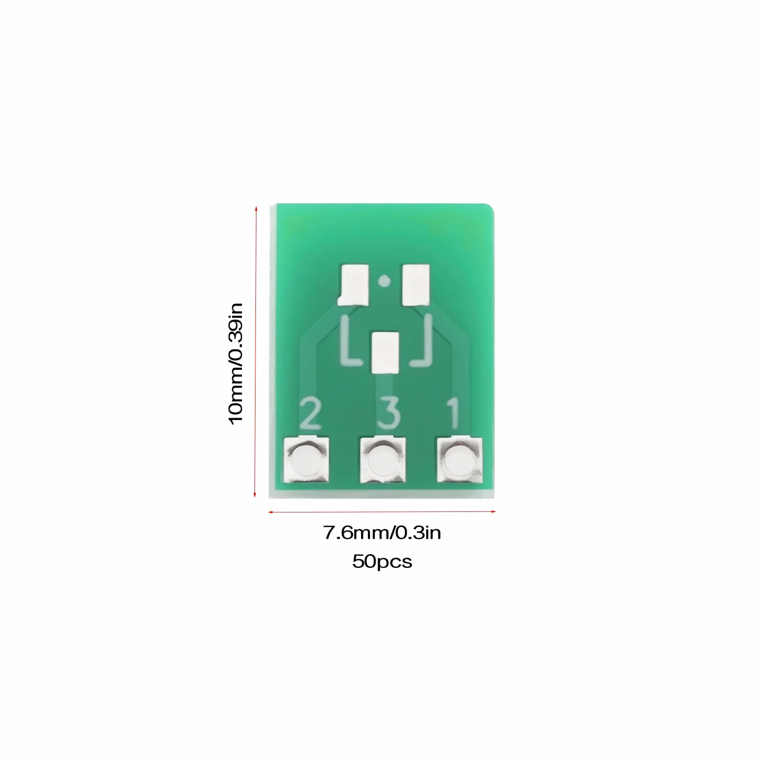 50 szt. dwustronny SMD SOT23-3 SOT223 PCB konwerter SOT23 na SIP3 adapter 2,54 mm 10 x 7,6 mm do produktu elektronicznego