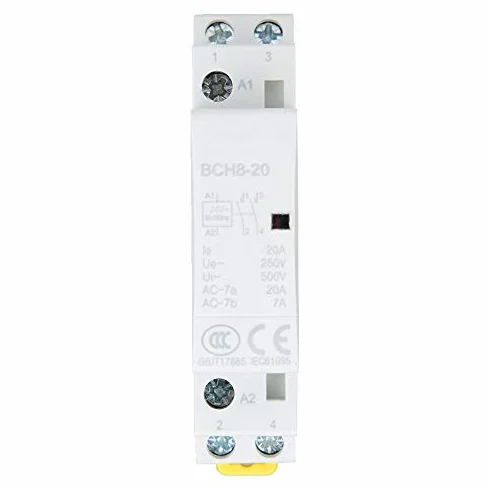 Stycznik AC 2P 20A 35mm Montaż na szynie DIN 2NO 24V 220V/230V