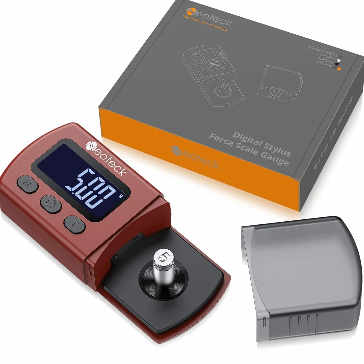Neoteck Cyfrowe igły gramofonowe, gramofon, miernik siły rysika, 0,01 g/5,00 g, podświetlenie LCD do wkładu gramofonowego, czerwone