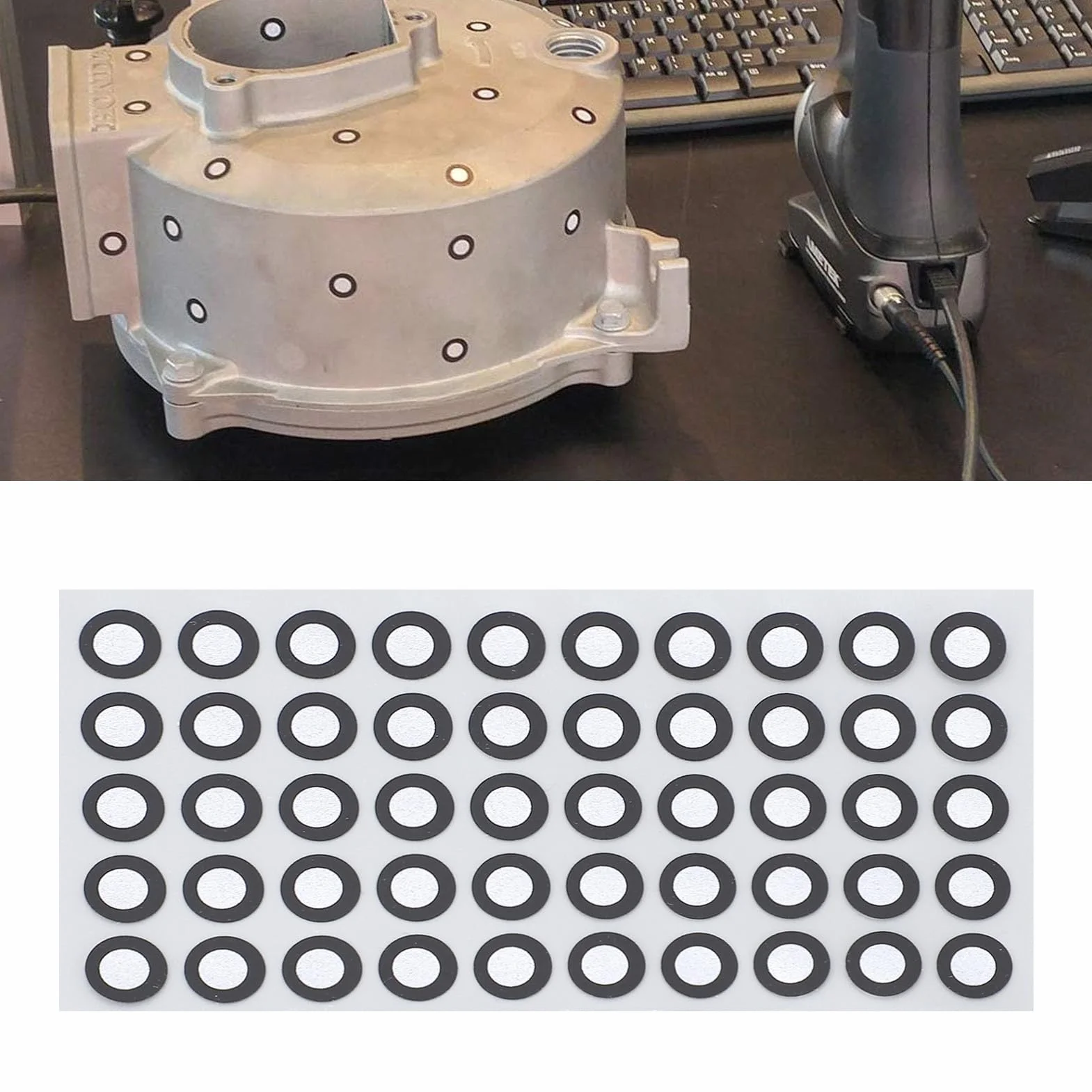 Markery do Skanowania 3D, 1000 szt. Magnetyczne Cele Pozycjonujące 6,0 Mm, Punkty śledzące Markery Punktów Odniesienia Markery Odblaskowe do Skanerów 3D i Trackerów Optycznych