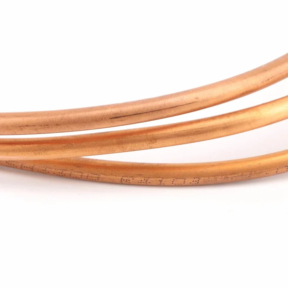 Miedziana rura C1100 T2, średnica zewnętrzna 6 mm, średnica wewnętrzna 5 mm, grubość ściany 0,5 mm, miękka cewka miedziana rurka, długość 2 m, do lodówki,