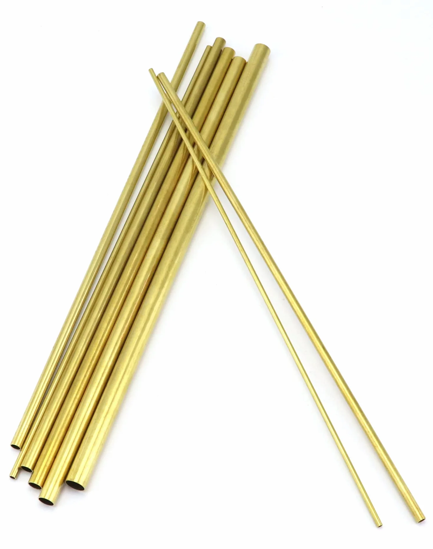 QWORK Rurka mosiężna, 2 mm 3 mm 4 mm 5 mm 6 mm 7 mm 8 mm 10 mm, grubośćścianki OD x 0,5 mm, długość 300 mm, okrągłe rurki bez lutowania, 8 sztuk