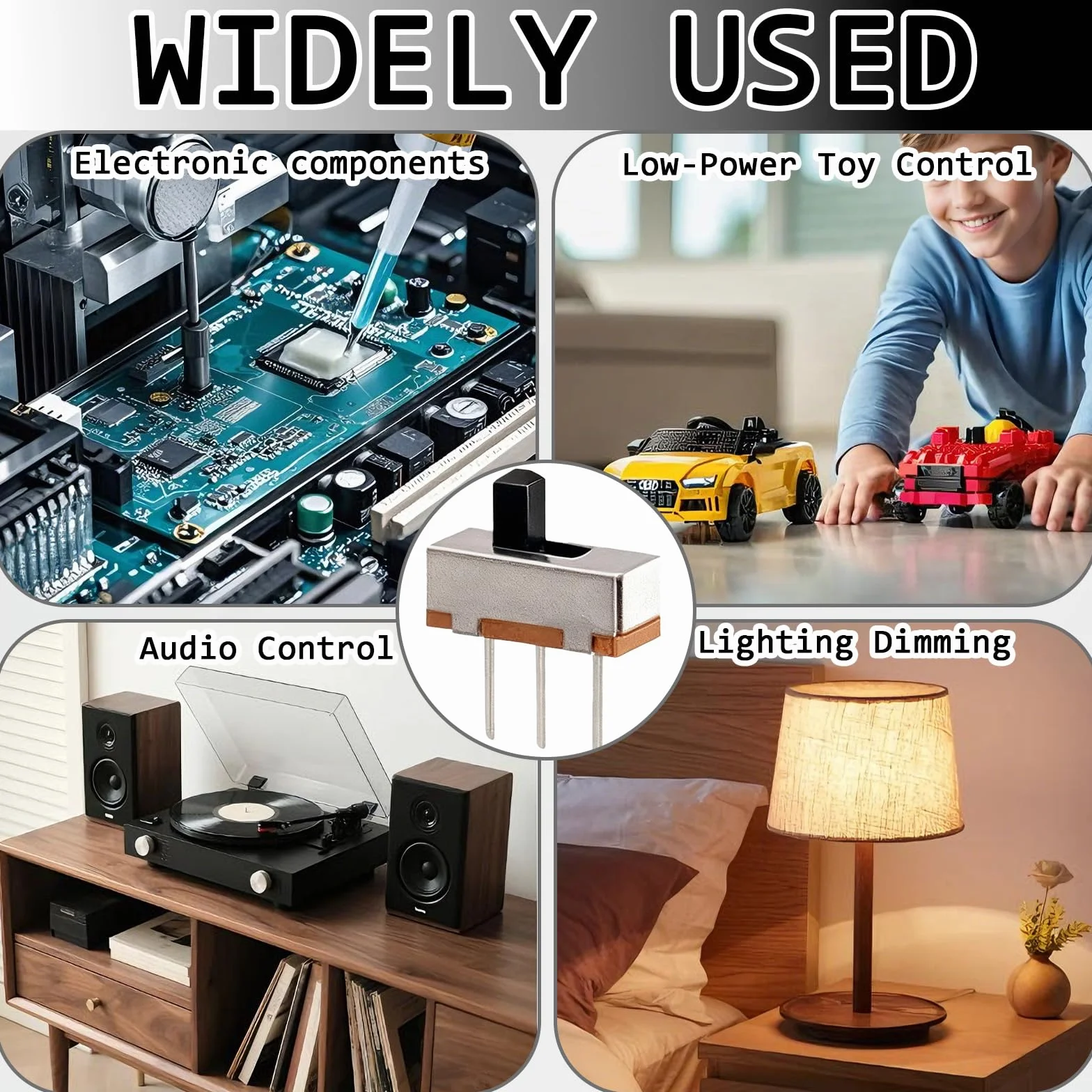Przełącznik suwakowy 0,5 A 50 V DC 3-pinowy mini 2-pozycyjny pionowy