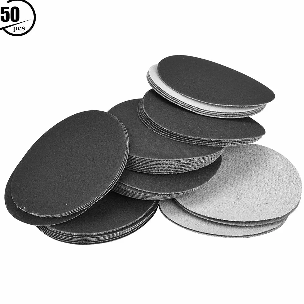 50 stücke 75mm Sander Disc Haken und Schleifen Schleifen Polieren Schleifpapier Pads(400#)