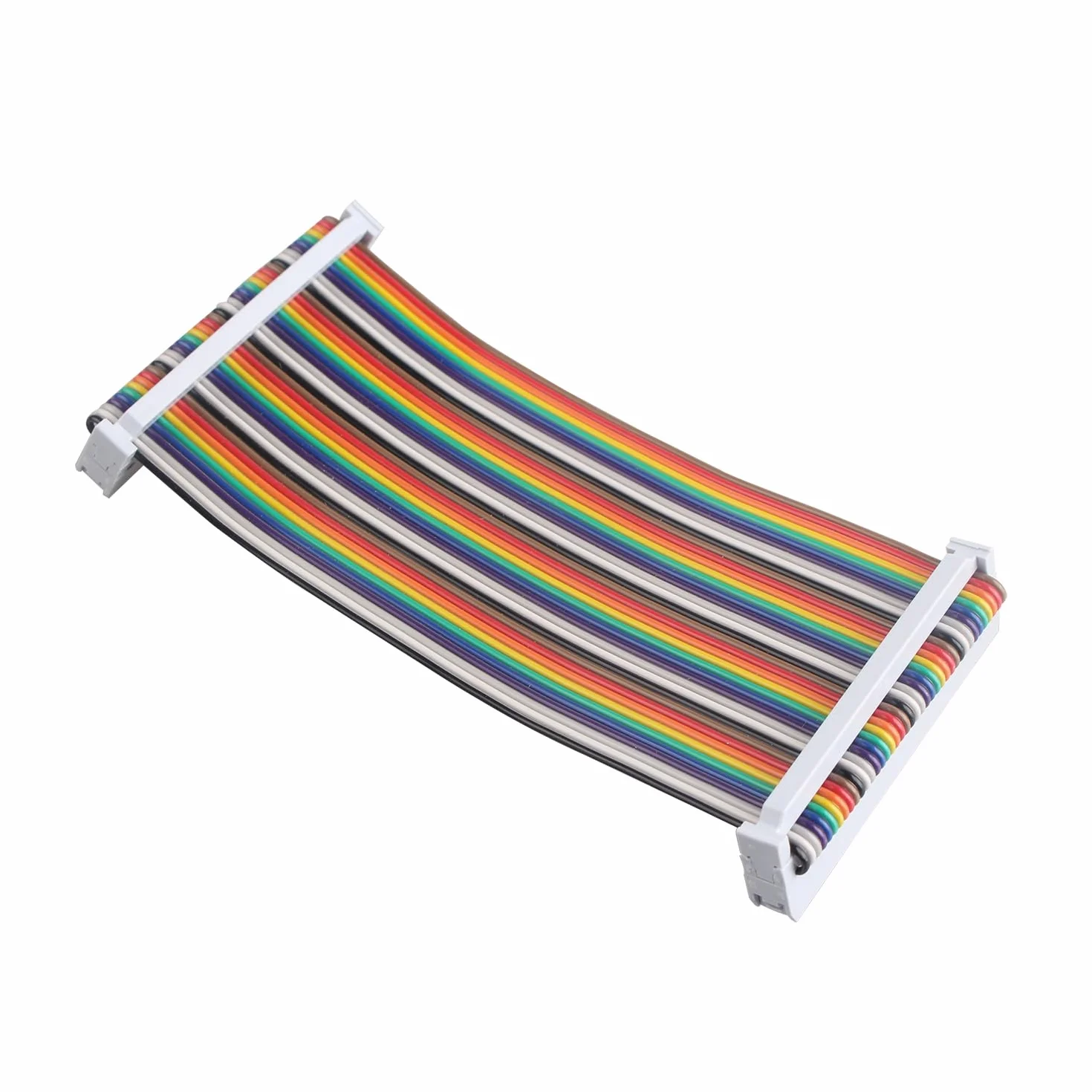 ZDE 40-biegunowy płaski kabel wstążkowy GPIO tęczowy, akcesoria komputerowe, 10 cm, kompatybilny z Raspberry Pi 5 4B 3 2 Model B B+ (żeńskie do żeńskich)