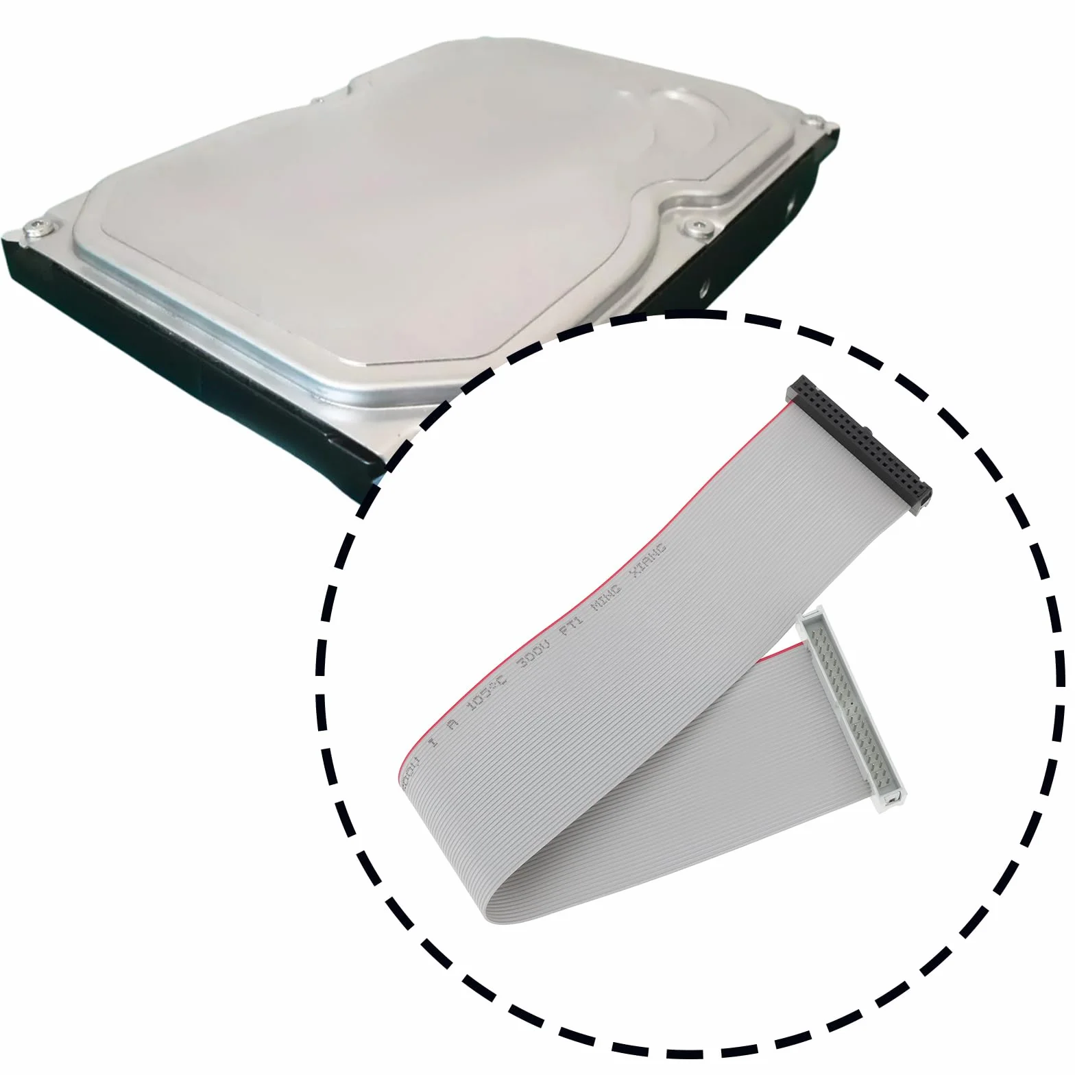 EMSea 2 x 40-pinowy męski na żeński przedłużacz IDE płaski kabel taśmowy 30 cm do adaptera HDD 3,5 cala
