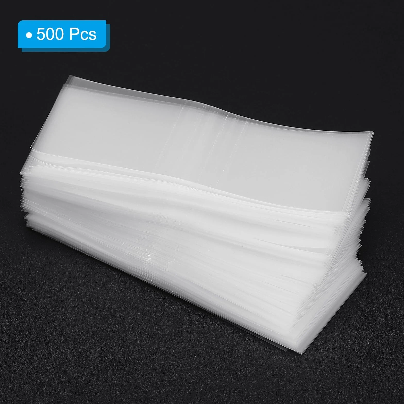 PATIKIL 75x30mm PVC perforowane opaski termokurczliwe, 500 sztuk, przezroczyste do butelek słoików puszek