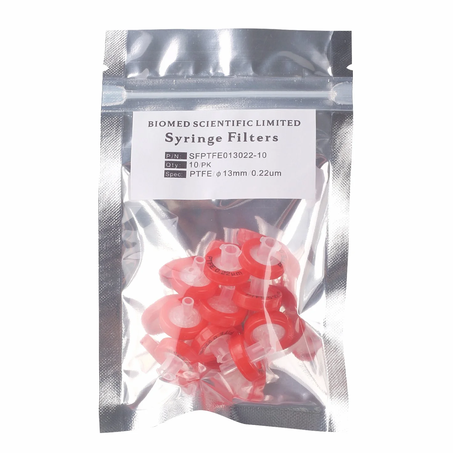 Filtry strzykawkowe PTFE 13 mm 0,22 um niesterylne opakowanie 10 sztuk