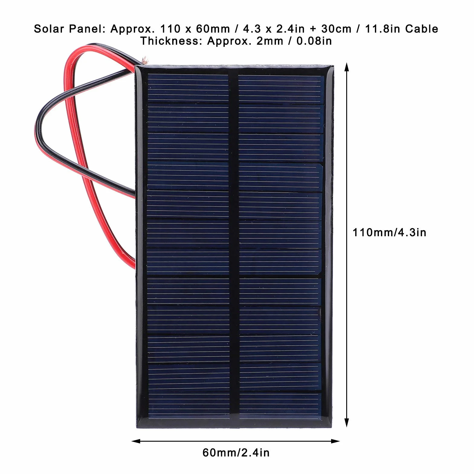 Eujgoov 3 Szt. Panel Słoneczny DC 6V 1W Moduł Polikrystalicznego Ogniwa Słonecznego Mikro Panel Słoneczny do ładowarki Baterii Słonecznych