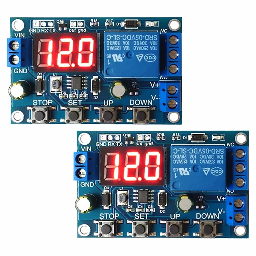 Heemol 2 sztuki moduł kontroli ładowania akumulatorów DC 6-40V programowalny przełącznik niskiego napięcia do monitorowania akumulatora 18650 z wyłączeniem z wyświetlaczem.