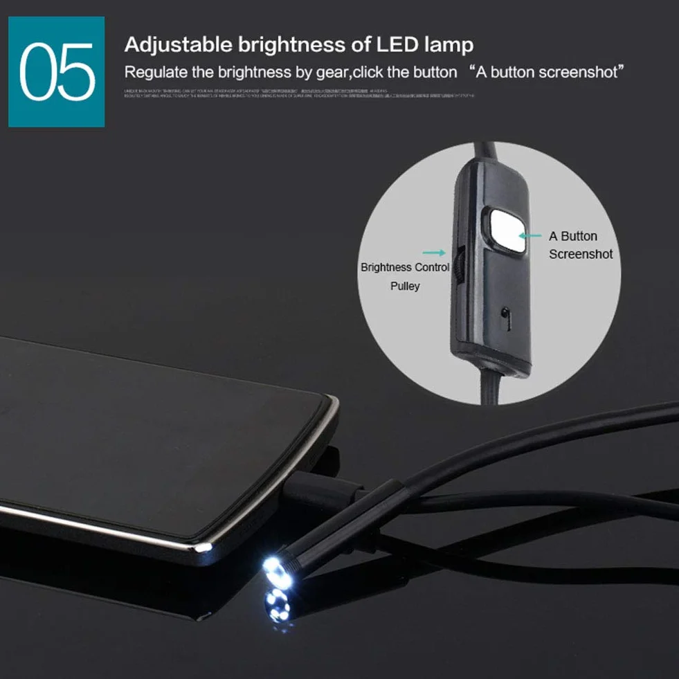 Endoskop 7 mm 2 m wodoszczelny 6 LED Android mini USB endoskop
