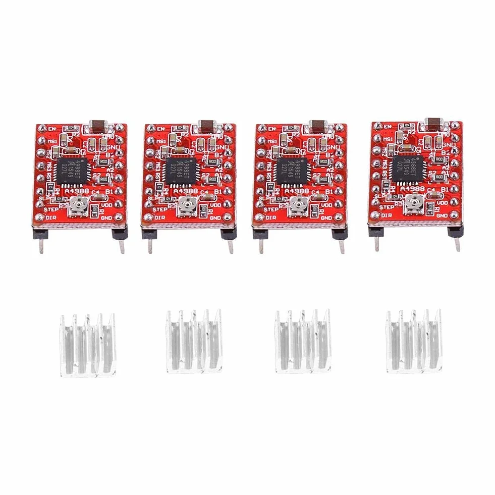 Płytka rozszerzająca tarcza CNC + 4 szt.A4988 radiator sterownik silnika krokowego z radiatorami do grawerowania drukarki 3D opakowanie wielokrotnego użytku socialme-eu