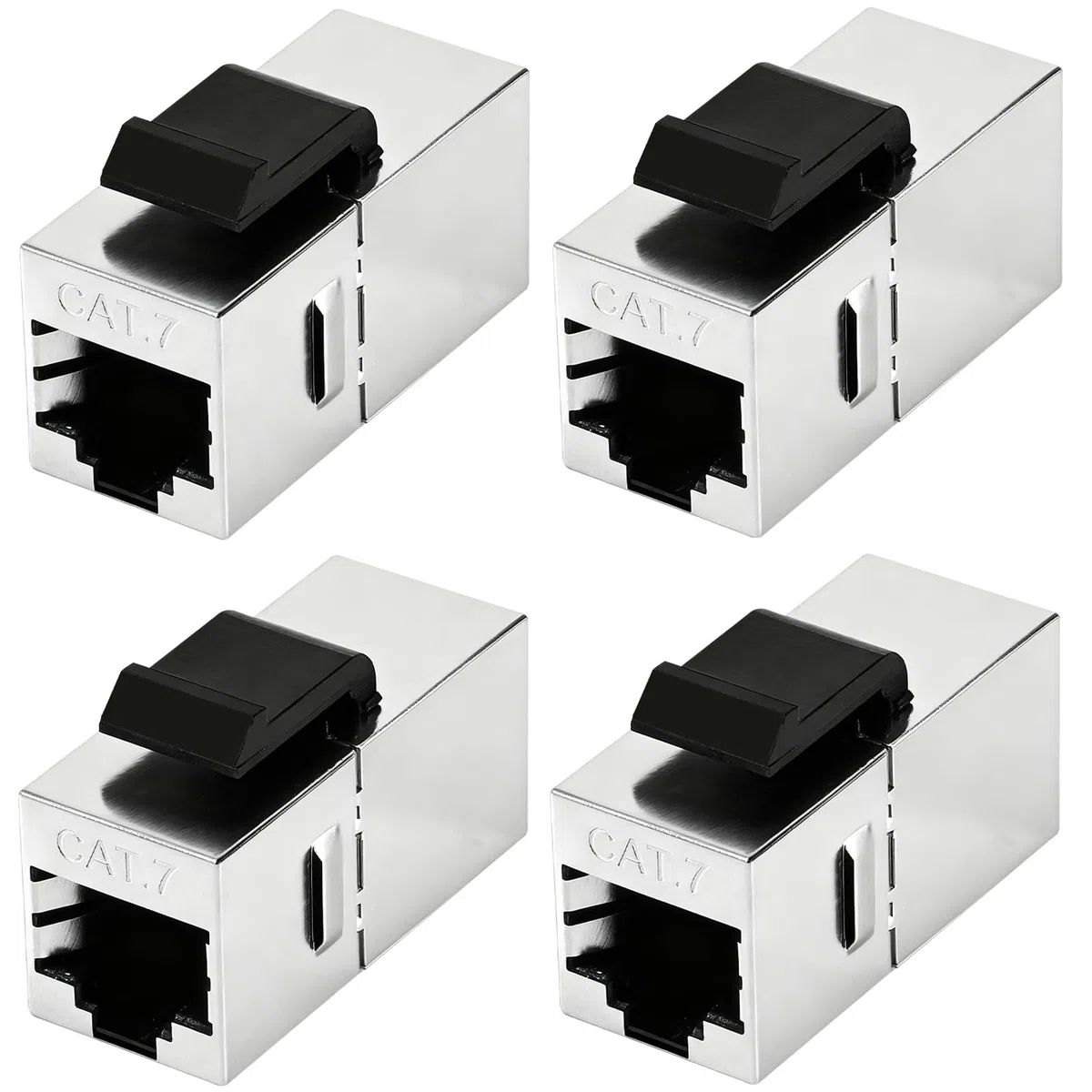Joycabin 4 sztuki 10 Gbps CAT 7 Keystone moduł RJ45 ekranowany sprzęgło gniazdo łącznik do RJ45 kabel krosowy 10 Gbps LAN DSL Ethernet i może być używany jako Keystone
