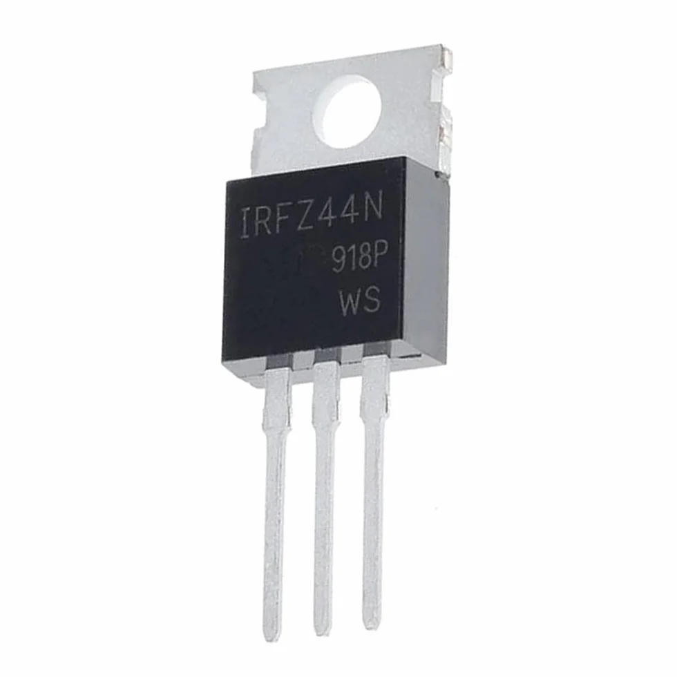 Tranzystor IRFZ44N IRFZ44 N-Channel International prostownik Power Mosfet 49A 55V z radiatorem, śrubokręt Philips