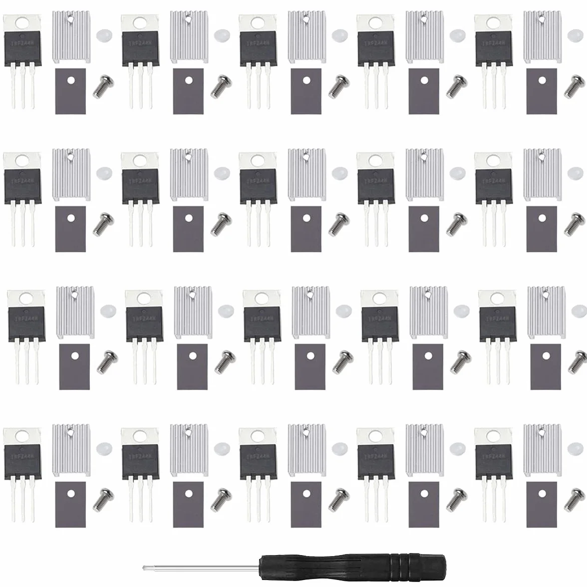 Tranzystor IRFZ44N IRFZ44 N-Channel International prostownik Power Mosfet 49A 55V z radiatorem, śrubokręt Philips