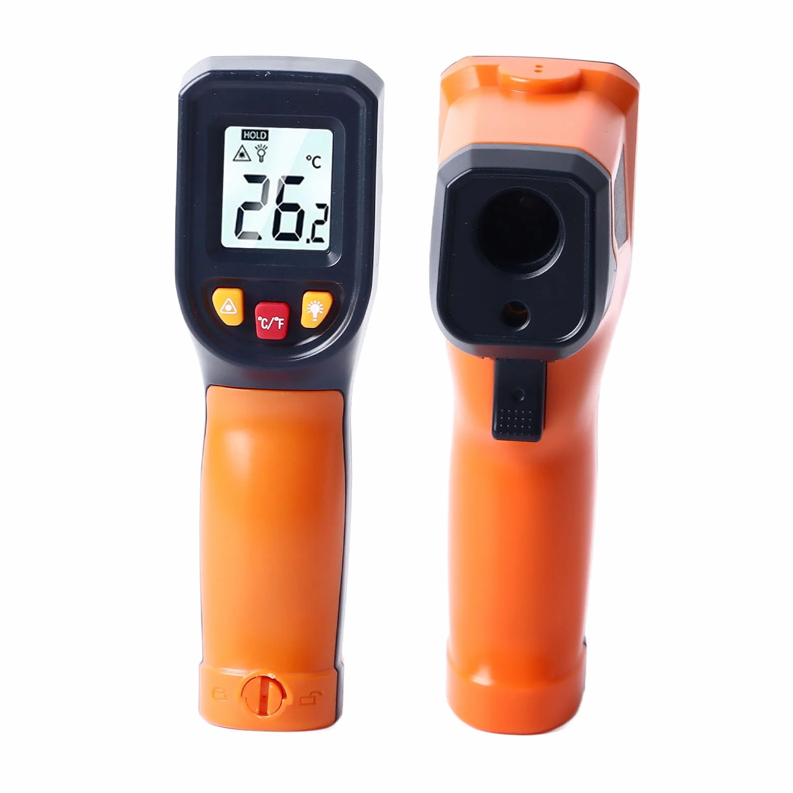 Pistolet do Termometru na podczerwień, -50~600 ℃ (-58~1112 ℉) Bezdotykowy Ręczny Cyfrowy Pistolet do Pomiaru Temperatury na podczerwień do Gotowania żywności Cyfrowy