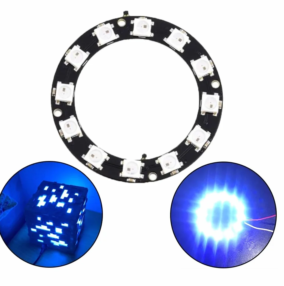 DollaTek 12 bitów WS2812 5050 RGB LED lampa pier?cieniowa ?wiat?o ze zintegrowanymi sterownikami 5V p?yta rozwojowa kompatybilna z Arduino
