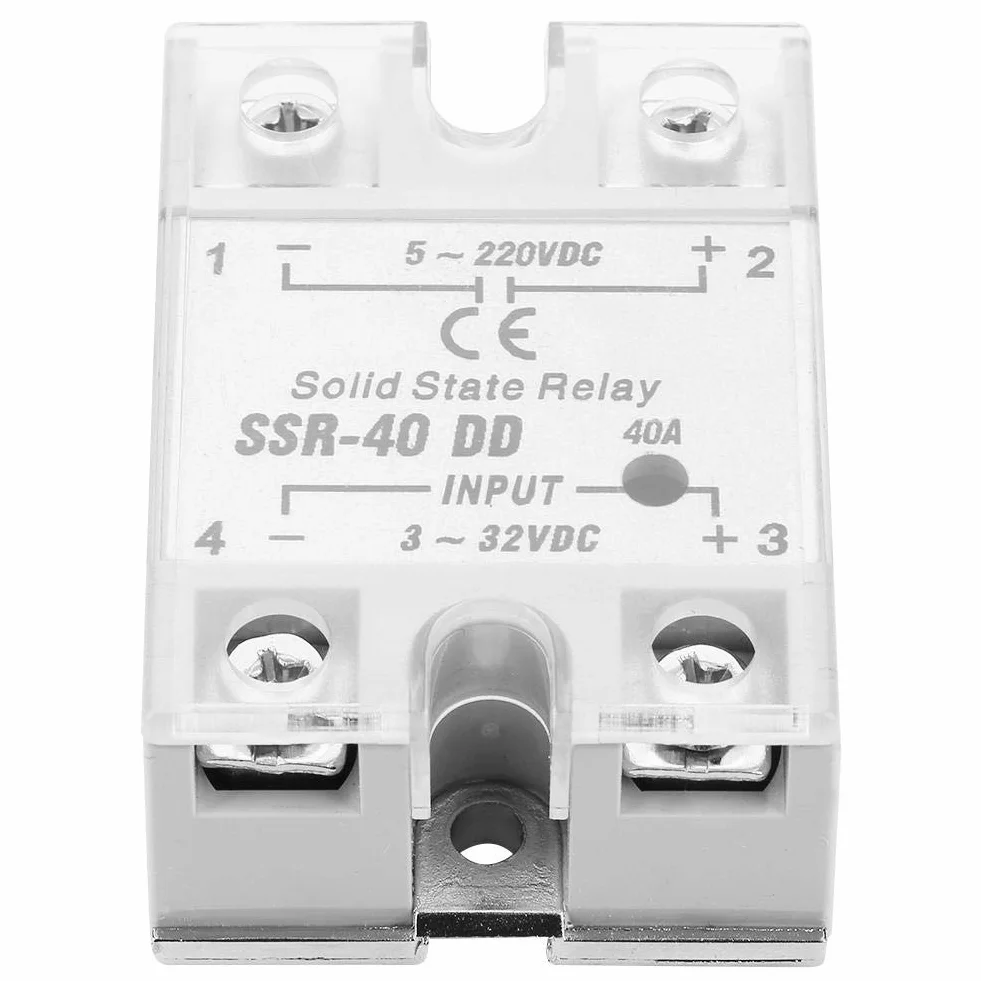 Halbleiterrelais SSR-40 DD, 40 A, 5-220 V Gleichstrom Einsetzbar für petrochemische Geräte, Lebensmittelmaschinen, Verpackungsmaschinen und CNC-Werkzeugmaschinen