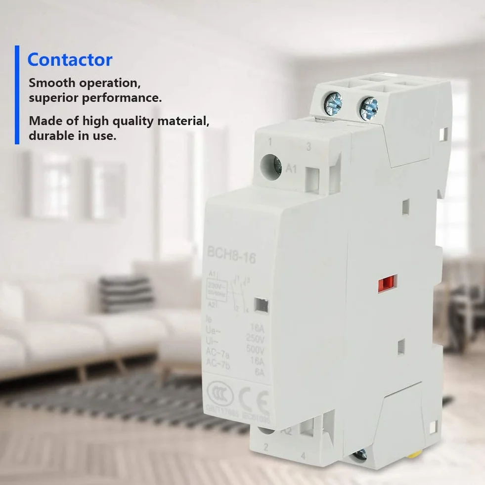 Stycznik DIN Rail 2P 16A 230V AC uniwersalny normalnie otwarty