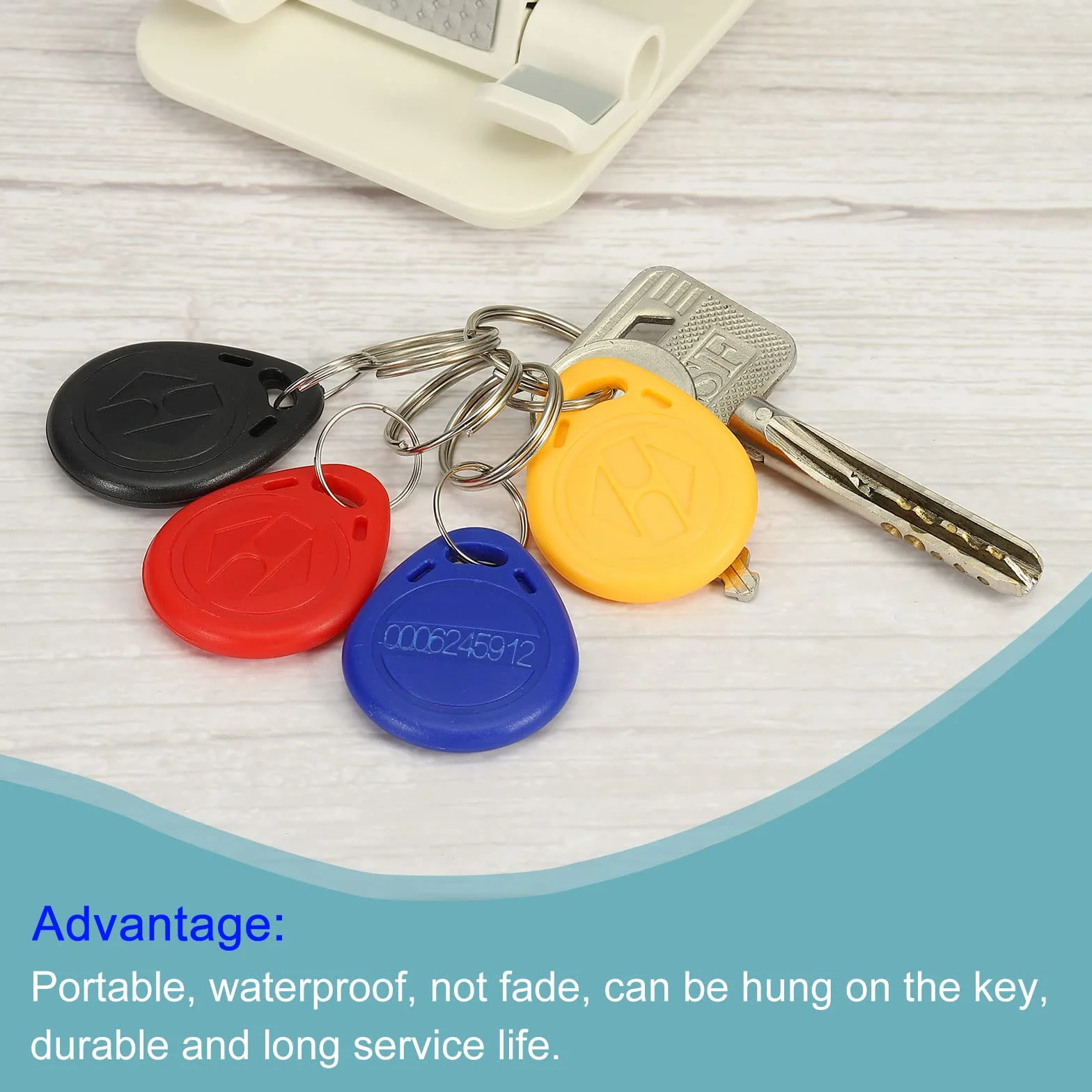 sourcing map 20 Pack RFID 125 kHz karta brelok do kluczy Tag Token niebieski