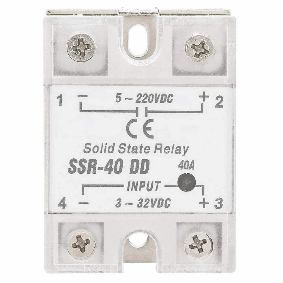Halbleiterrelais SSR-40 DD, 40 A, 5-220 V Gleichstrom Einsetzbar für petrochemische Geräte, Lebensmittelmaschinen, Verpackungsmaschinen und CNC-Werkzeugmaschinen