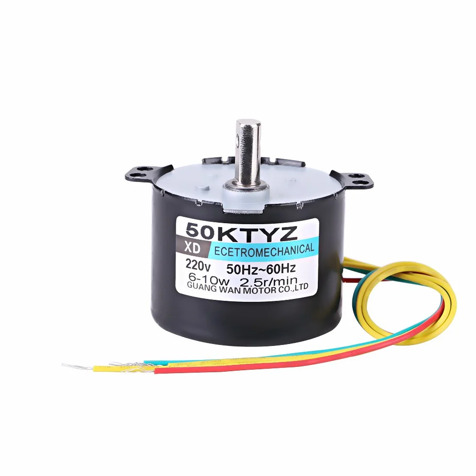 Piccolo Motore sincrono a magnete permanente 50KTYZ AC 220V 10W 0.5A 2.5/20RMP bassa velocità ad alta coppia per giradischi