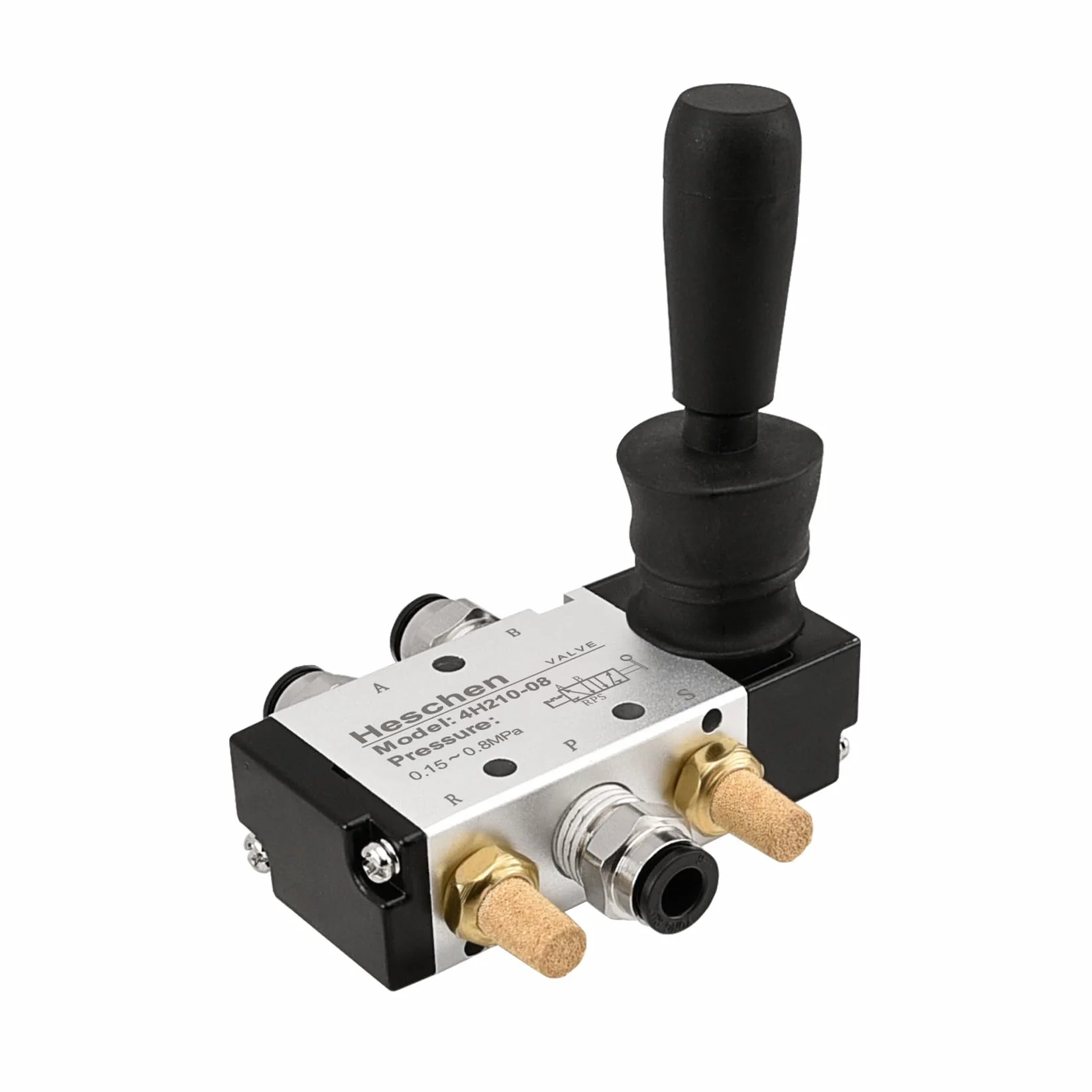 Heschen Pneumatyczny ręczny zawór mechaniczny 4H210-08 2-pozycyjny 5-drożny PT1/4 sterowanie ręczne Push-Pull z łącznikami i tłumikiem