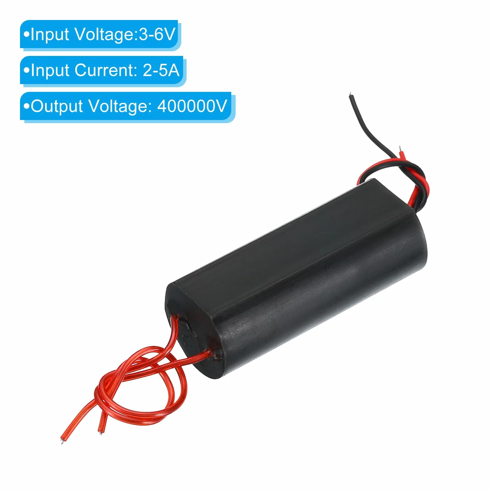 PATIKIL Generator wysokiego napięcia, 2 szt. DC 3-6 V 400 kV, wzmacniający moduł zasilania, transformator napięcia do transformacji eksperymentu naukowego, czarny