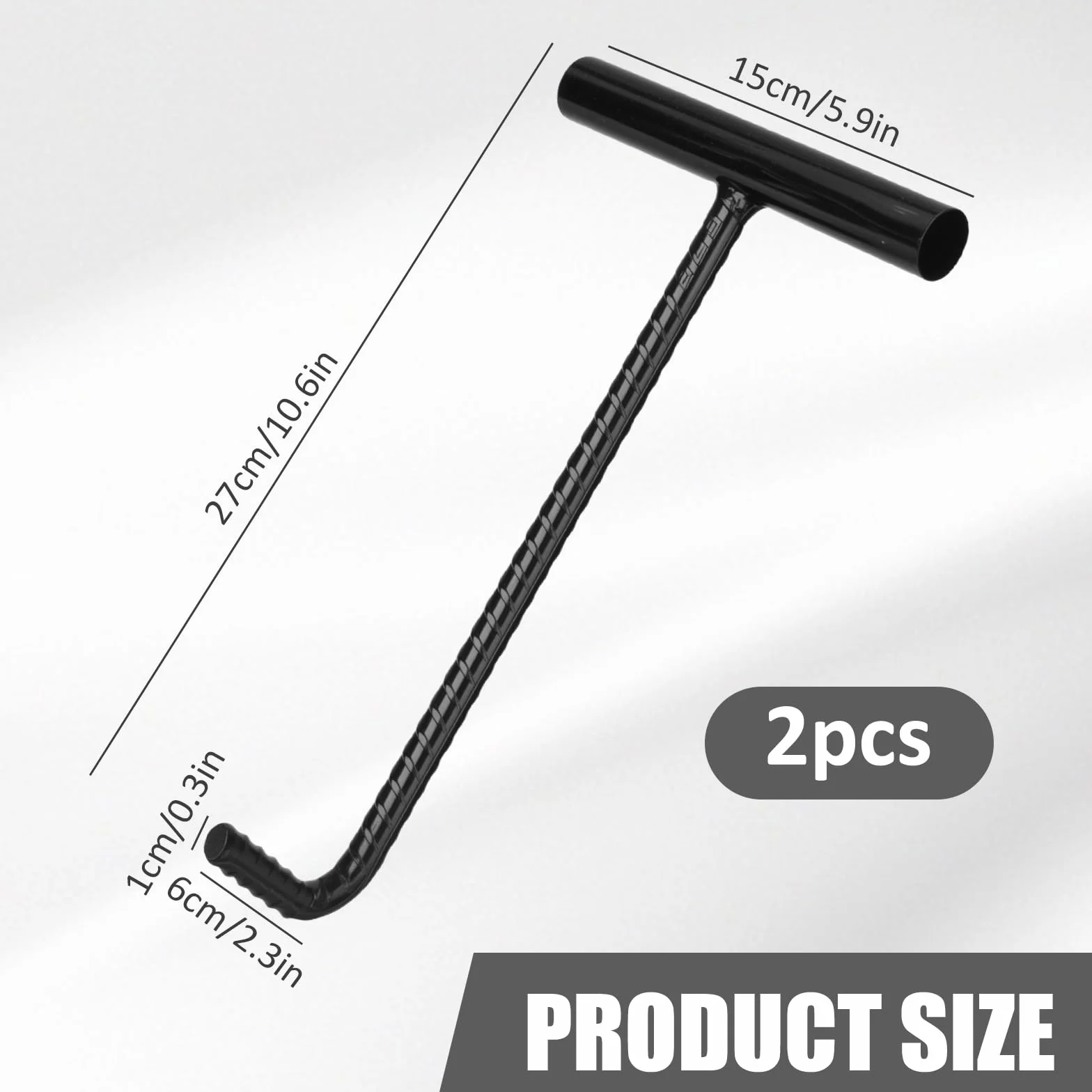 2 szt. podnośnik do pokrywy kanału, hak 30 cm, pokrywa włazu