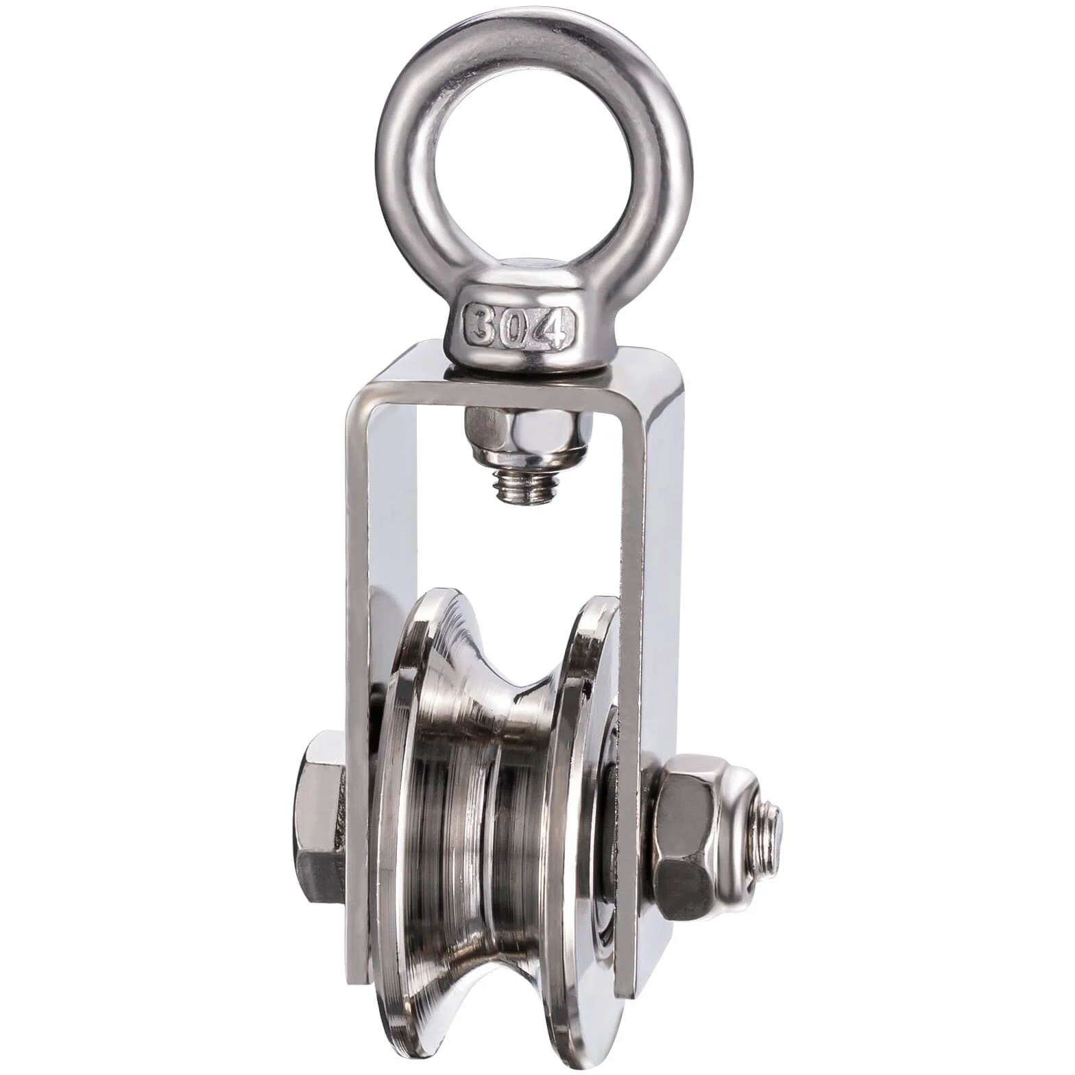 Rolka zwrotna 40 mm ze stali nierdzewnej, 2 łożyska kulkowe, do lin 8 mm, nośność 200 kg