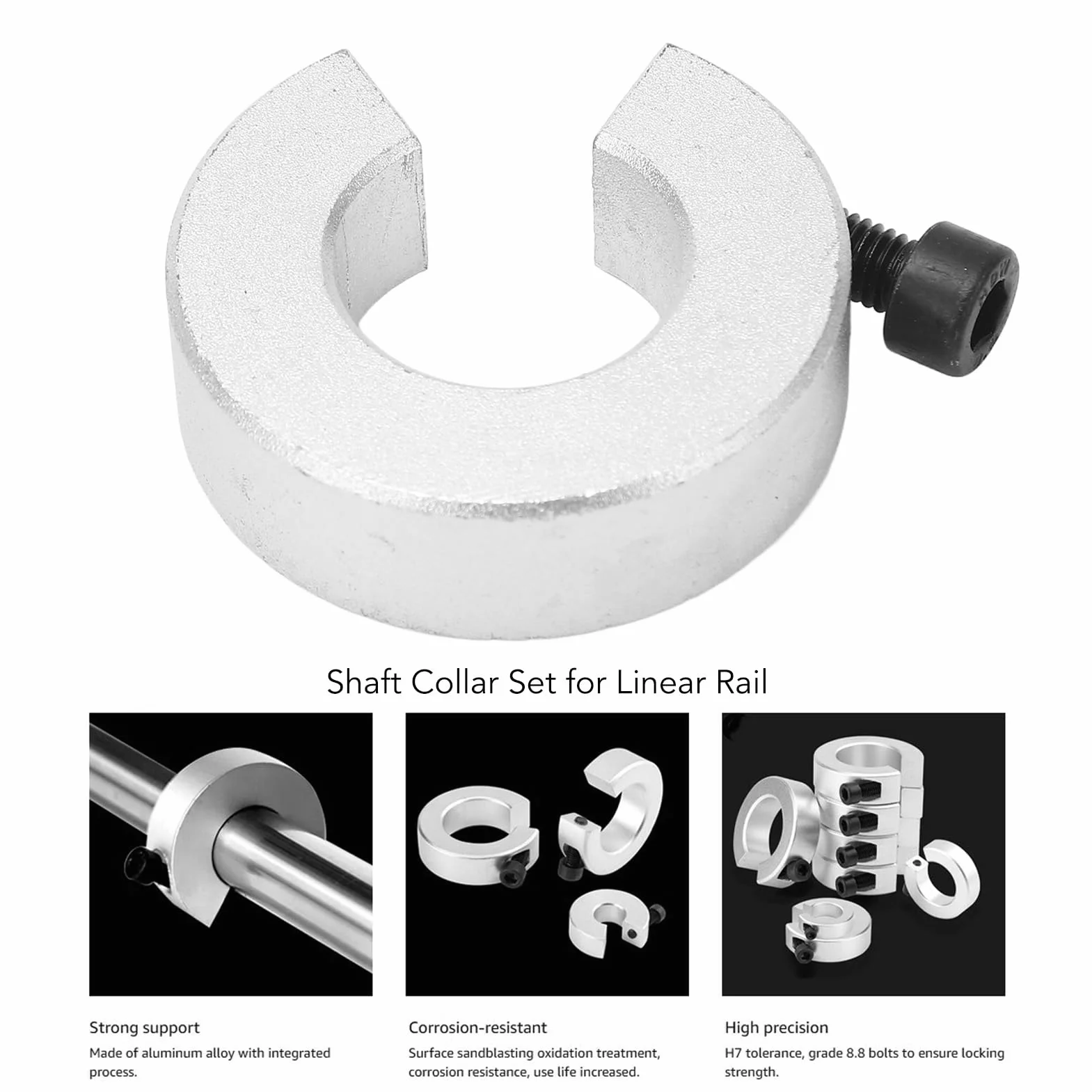 4PCS Wałek Wału dla SBR20 Liniowa Kolejka Kolejowa Id 20 Mm OD 40 Mm grubość 12 Mm z śrubą M4 Aluminium CNC CNC