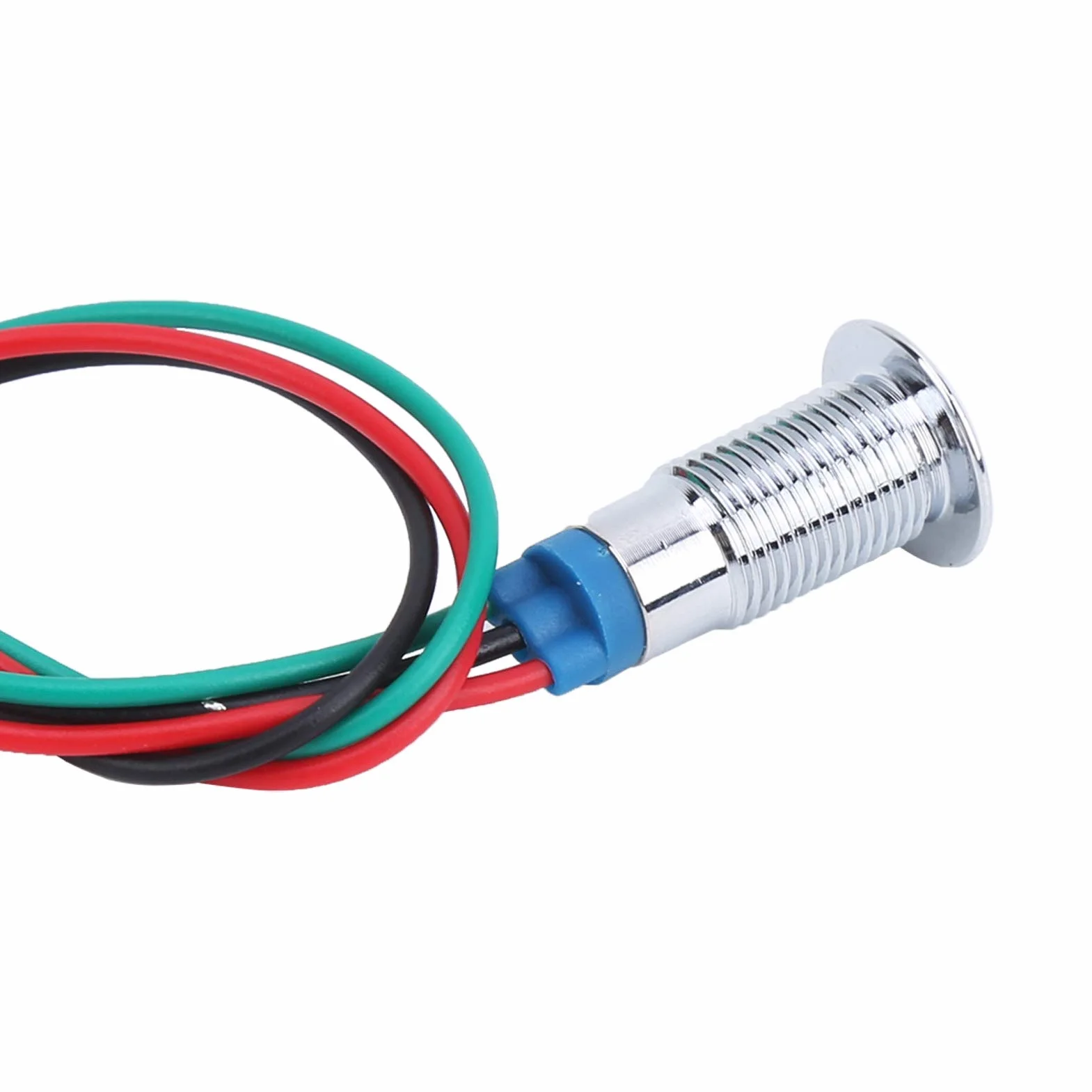 LED Lampka Kontrolna Wodoodporna 2-Kolorowa 8mm 12-24V Metalowa Wspólna Anoda 4 Zestawy dla Samochodów i Łodzi Czerwony Zielony