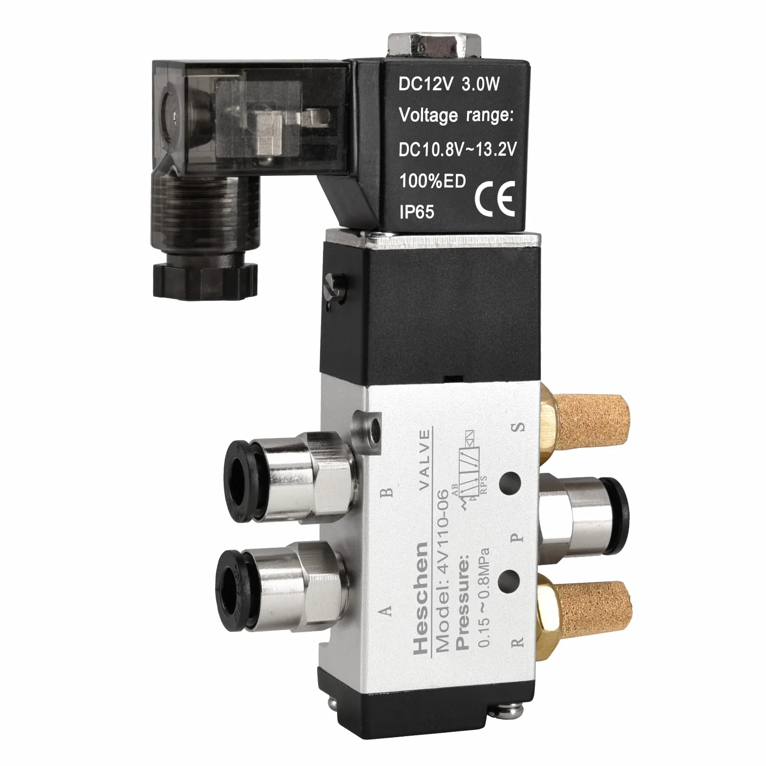 Heschen Elektryczny zawór elektromagnetyczny 4V110-06 24VDC PT1/8 5-drożny 2-pozycyjny