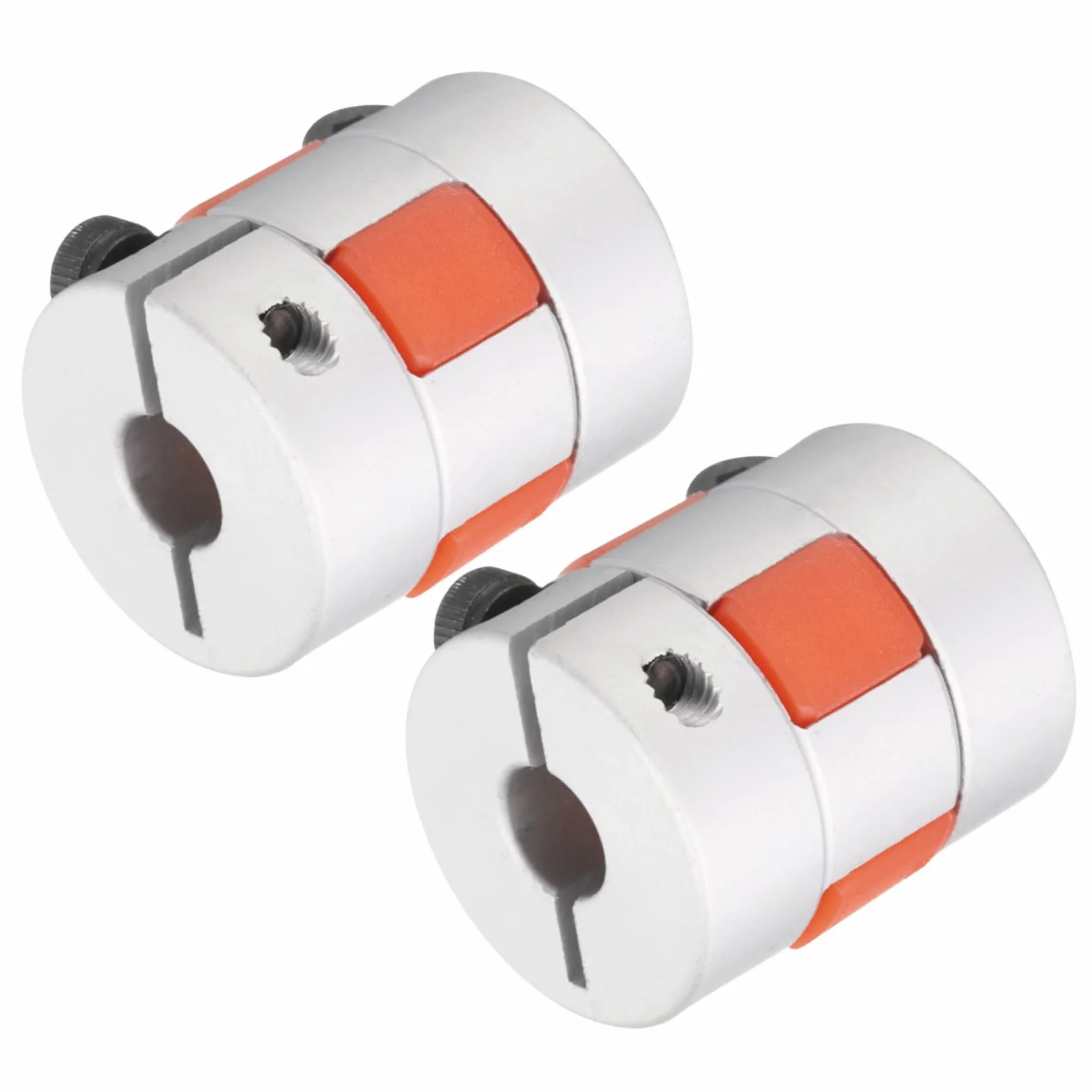 QUARKZMAN Aluminiowe sprzęgło wału śliwkowego 8 mm do 8 mm otwór L30xD25 elastyczna głowica sprzęgła do maszyny i serwo silnika krokowego, zestaw 2 szt