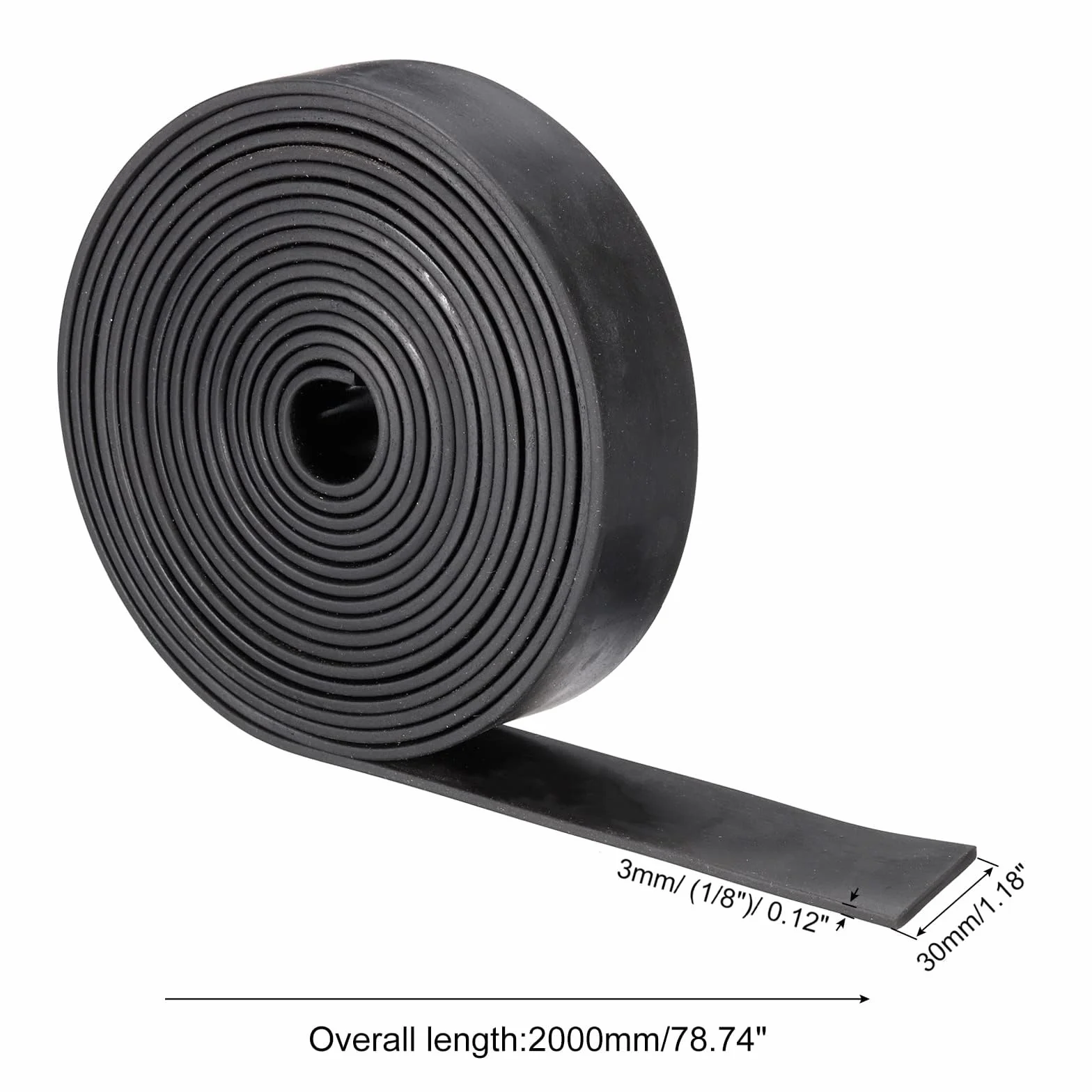 TOP-VIGOR Taśma gumy neoprenowej 3 mm x 30 mm x 2 m elastyczna uszczelnienie odporna na warunki atmosferyczne