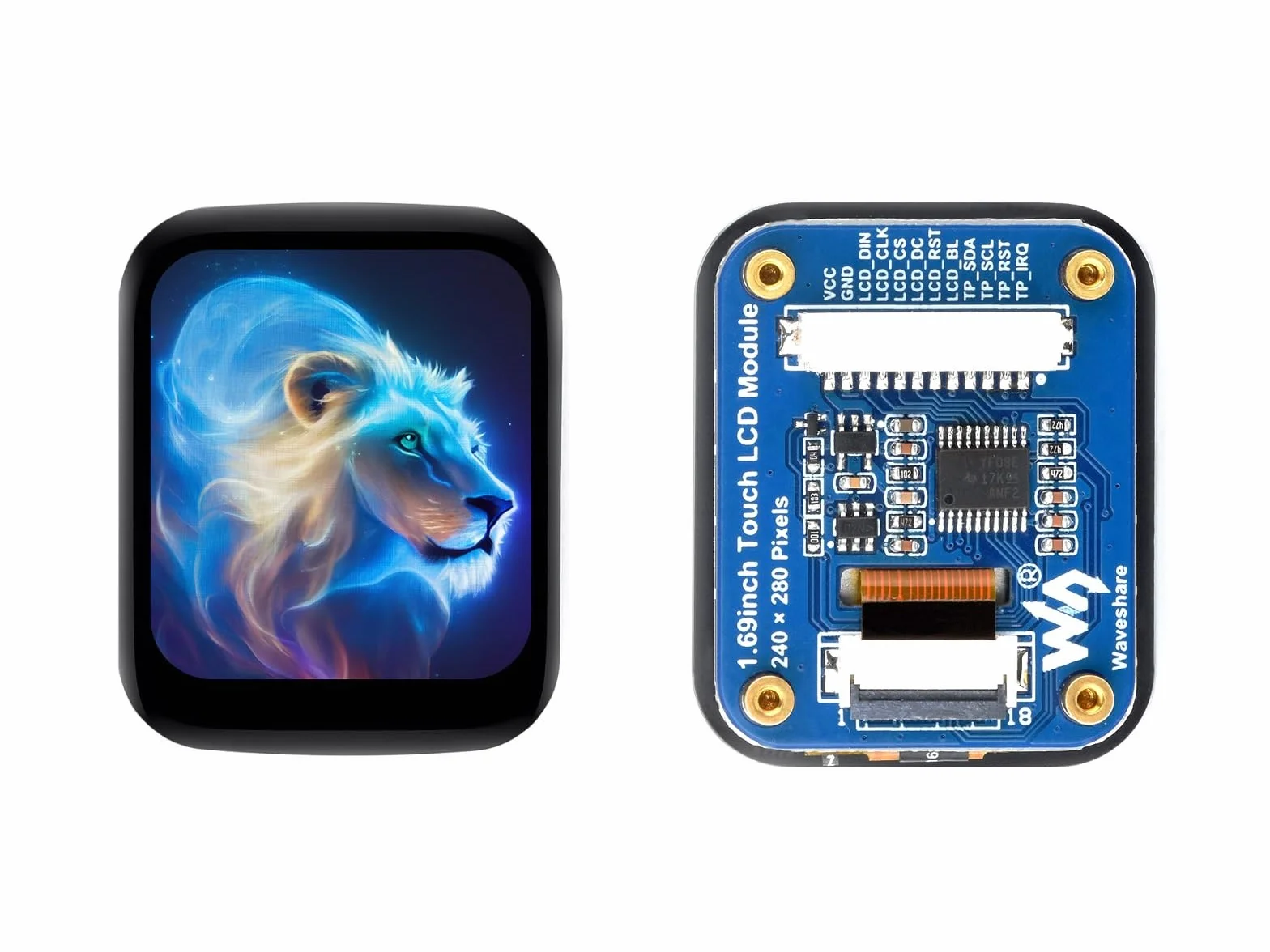 Moduł wyświetlacza LCD IPS 1,7 cala 240×280 ST7789V2 do Raspberry Pi 5 Arduino ESP32S3 Pico