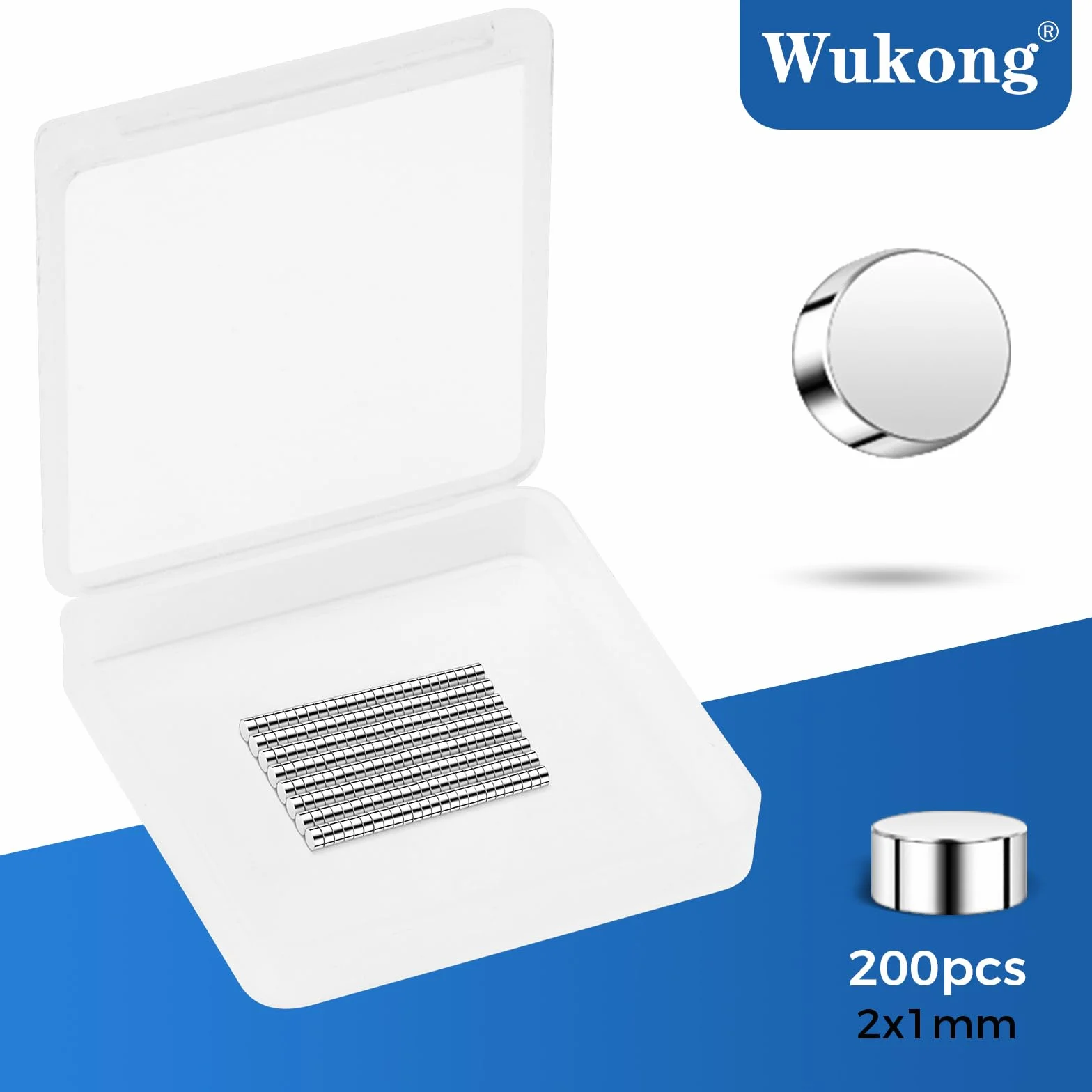 Wukong N45 Małe magnesy neodymowe 2 x 1 mm 200 szt.
